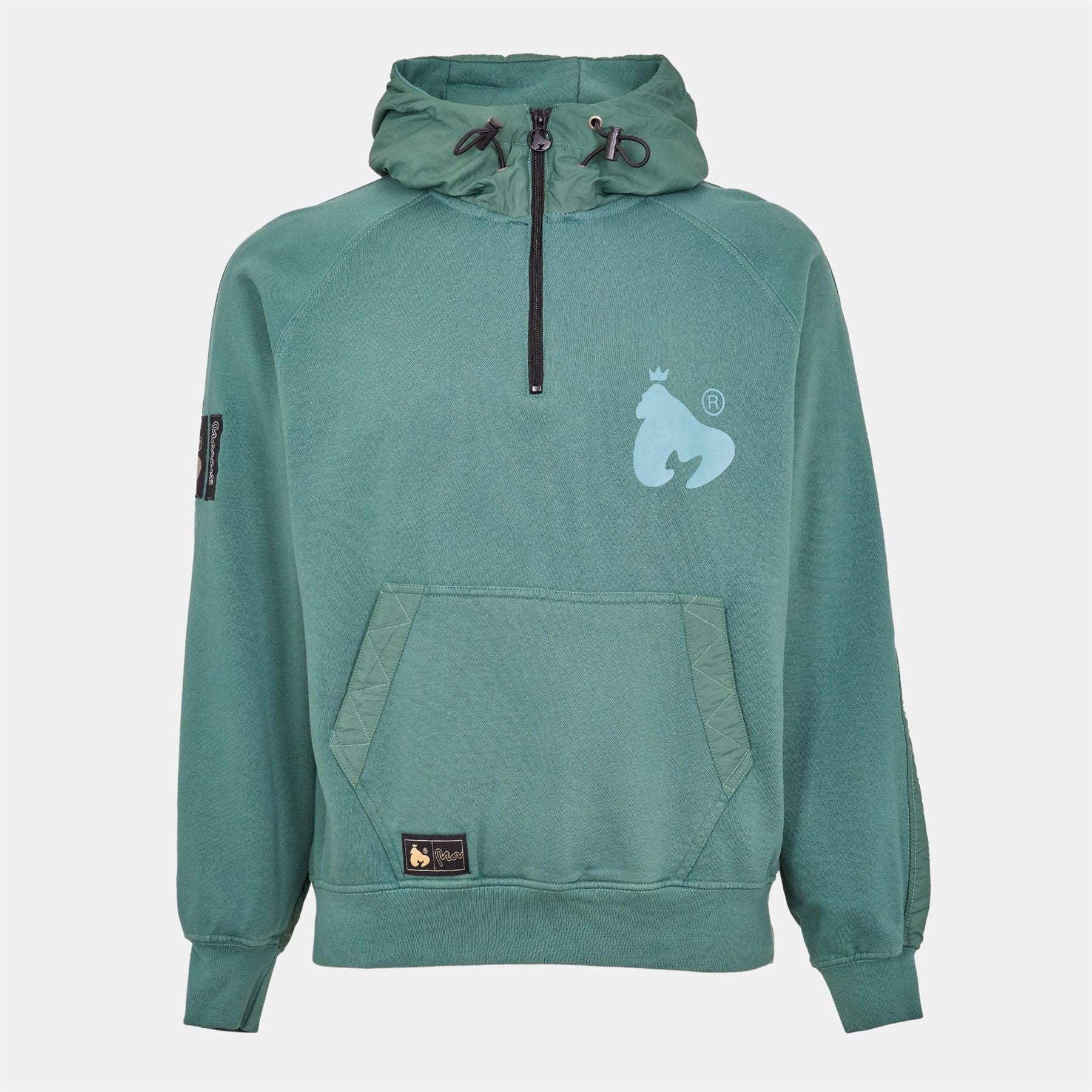 Money Hooded Neck High Collar Raglan Sleeve Sweatshirt