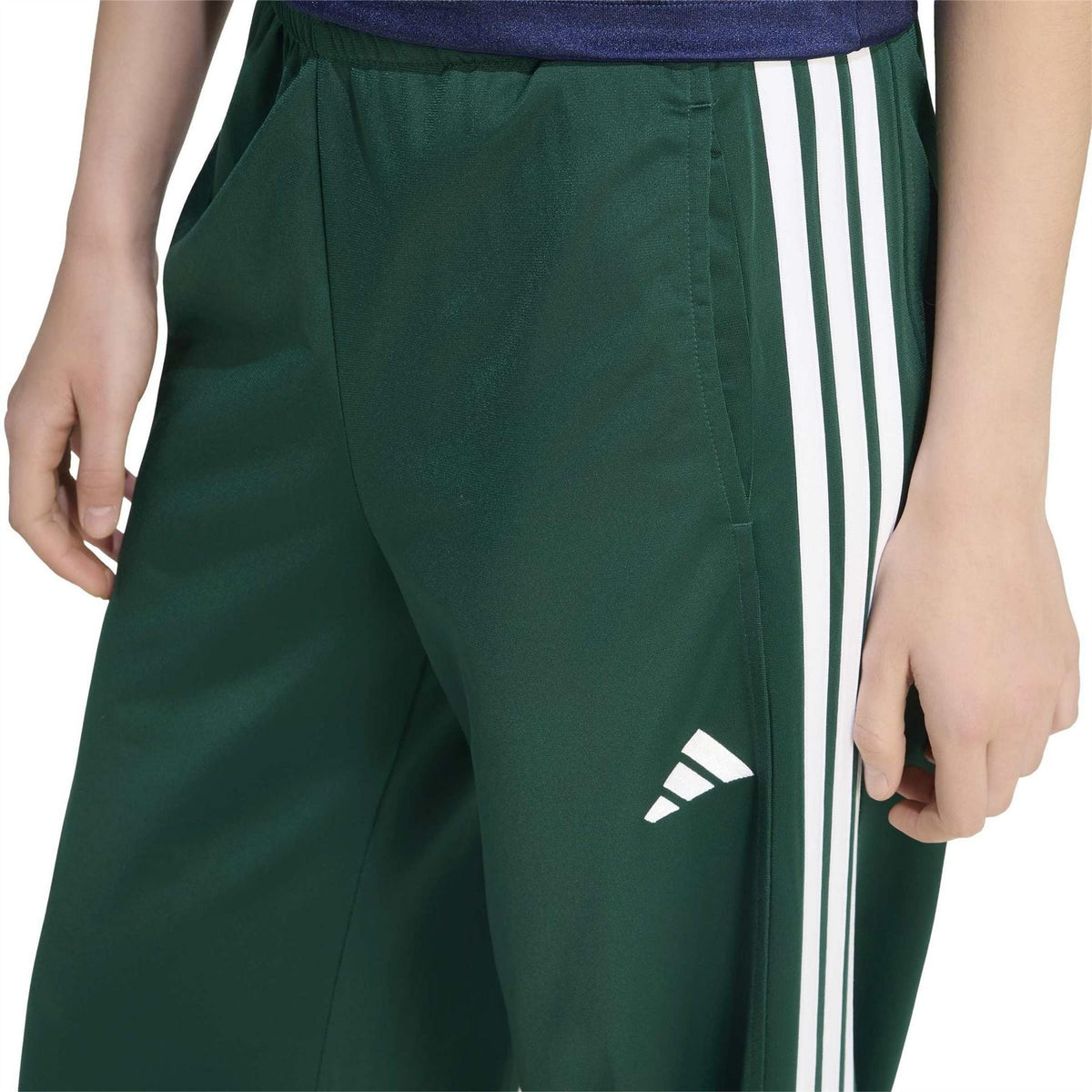 adidas Three Stripes Wide Leg Mid Rise Athletic Pants