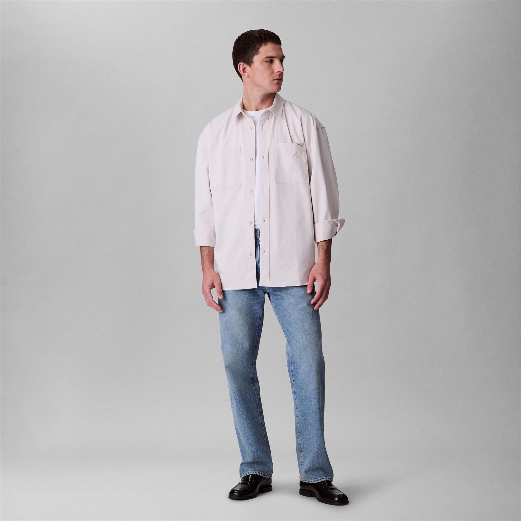 Calvin Klein Jeans Relaxed Chambray Cotton Long Sleeve Oversized Fit Overshirt