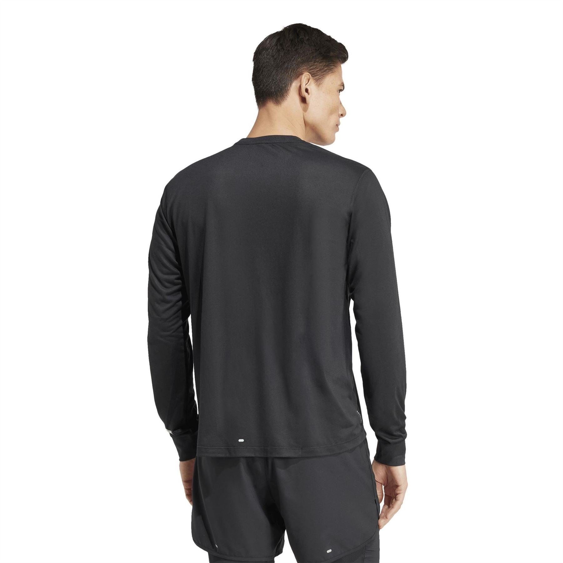 adidas Lettering Crew Neck Ribbed Collar Long Sleeve Jersey T-Shirt