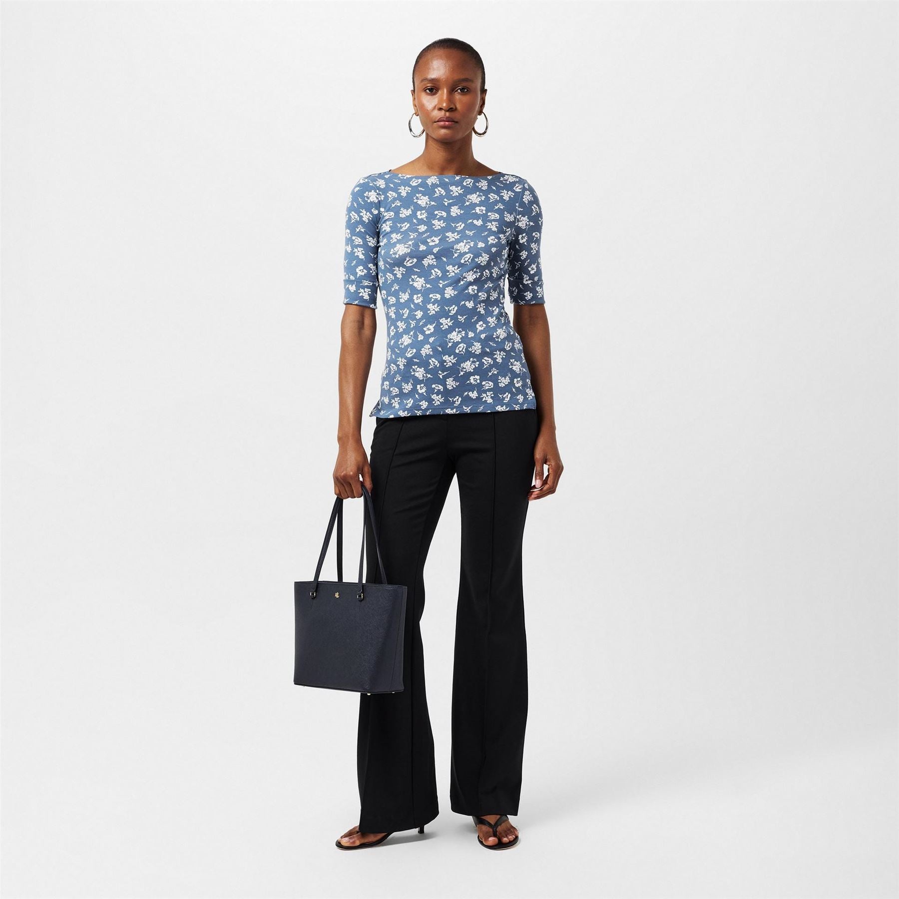 Lauren by Ralph Lauren Judy Slim Fit Three Quarter Sleeve T-Shirt