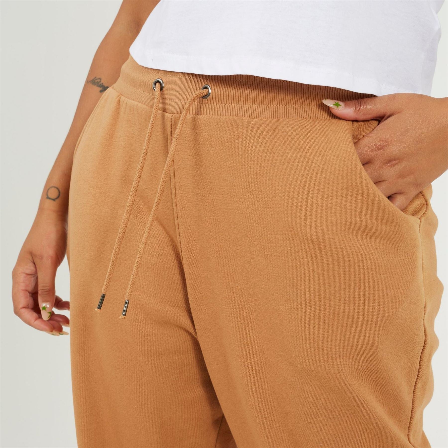 Brave Soul Womens Plus Size Solid Colour Jogging Bottoms