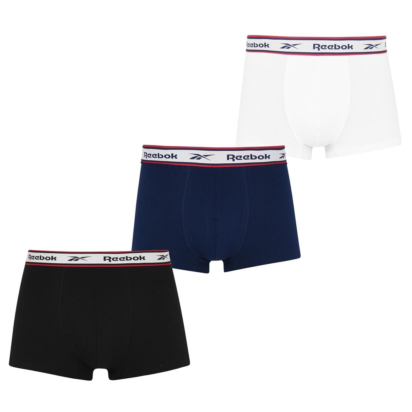 Reebok Mens 3 Pack Boxer Shorts Barlow