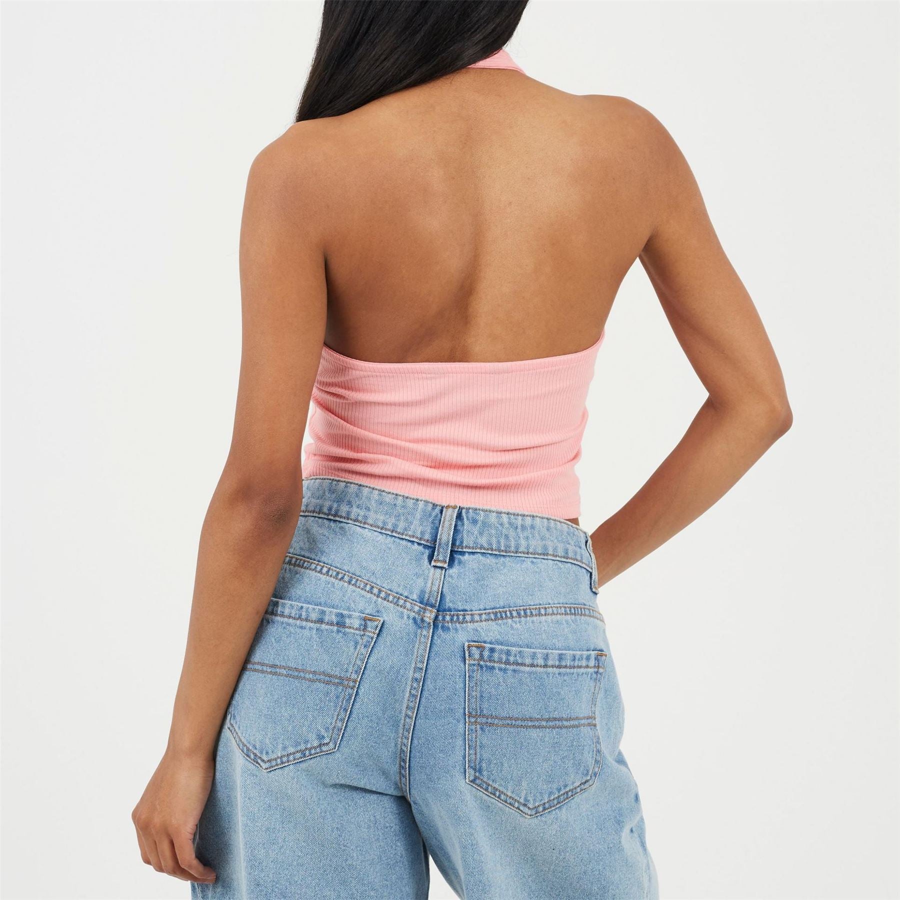 Brave Soul Halter Neck Sleeveless Cropped Vest