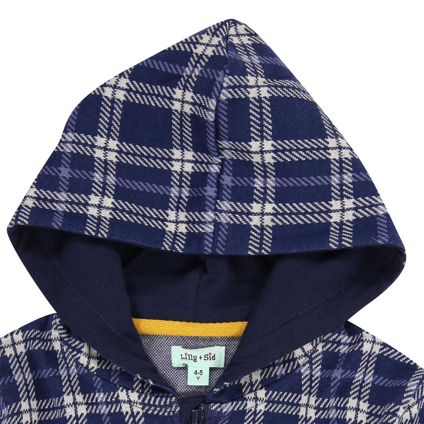 Lilly and Sid Check Pattern Hooded Sweatshirt