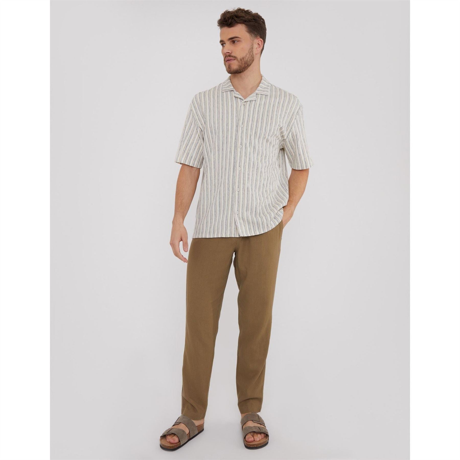 Threadbare Linen Straight Leg Trouser