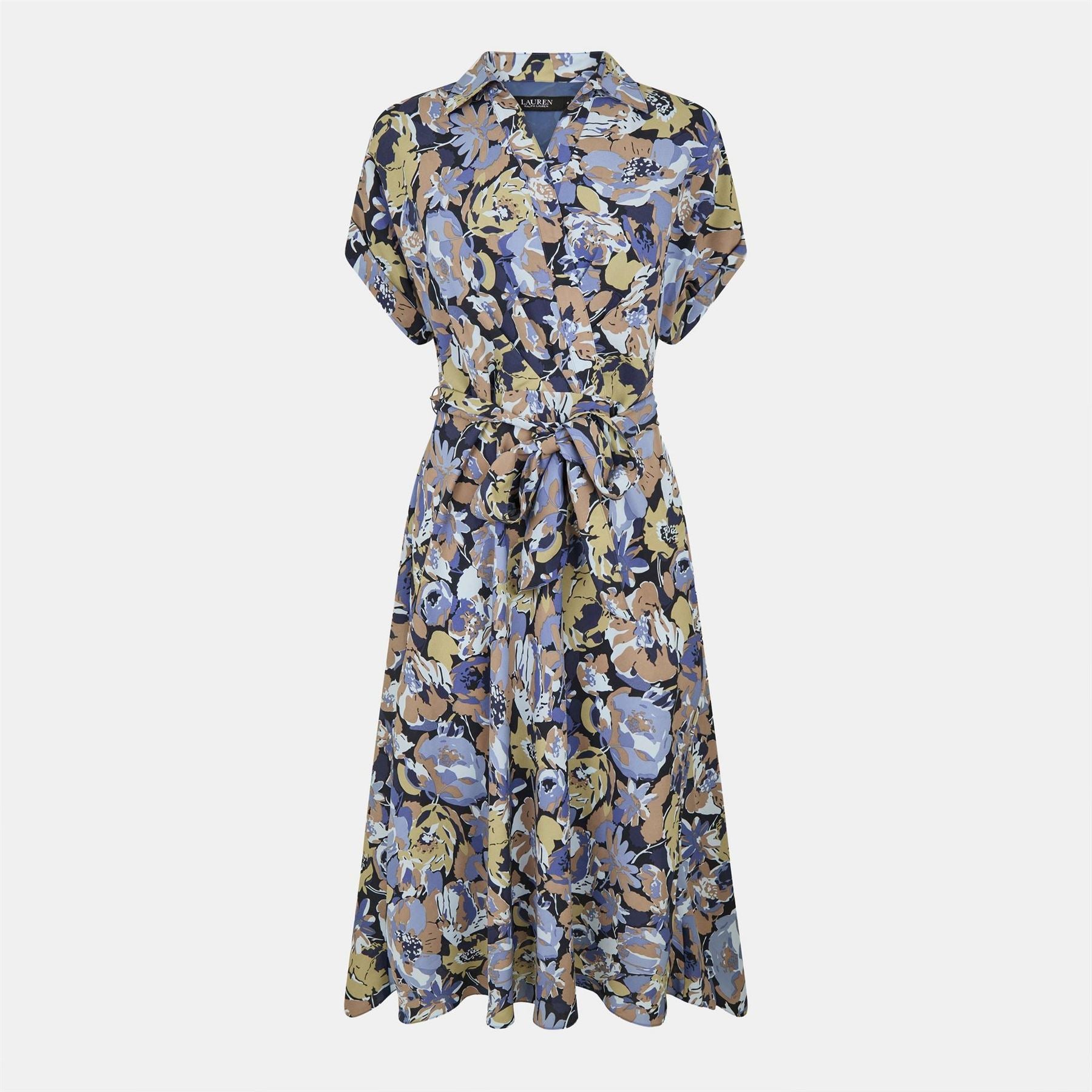 Lauren by Ralph Lauren Belted Crepe Dress