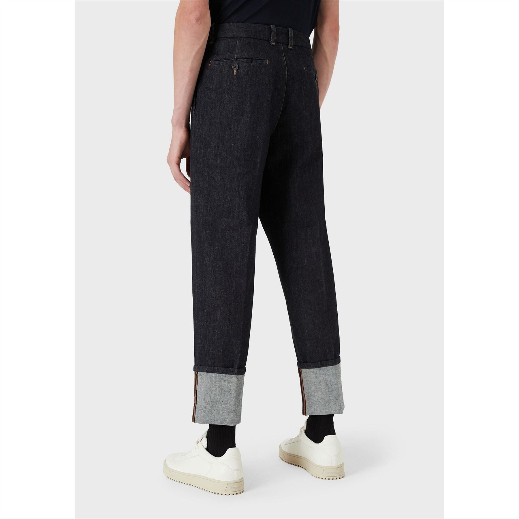 Emporio Armani Denim Turn Up Straight Leg Jeans