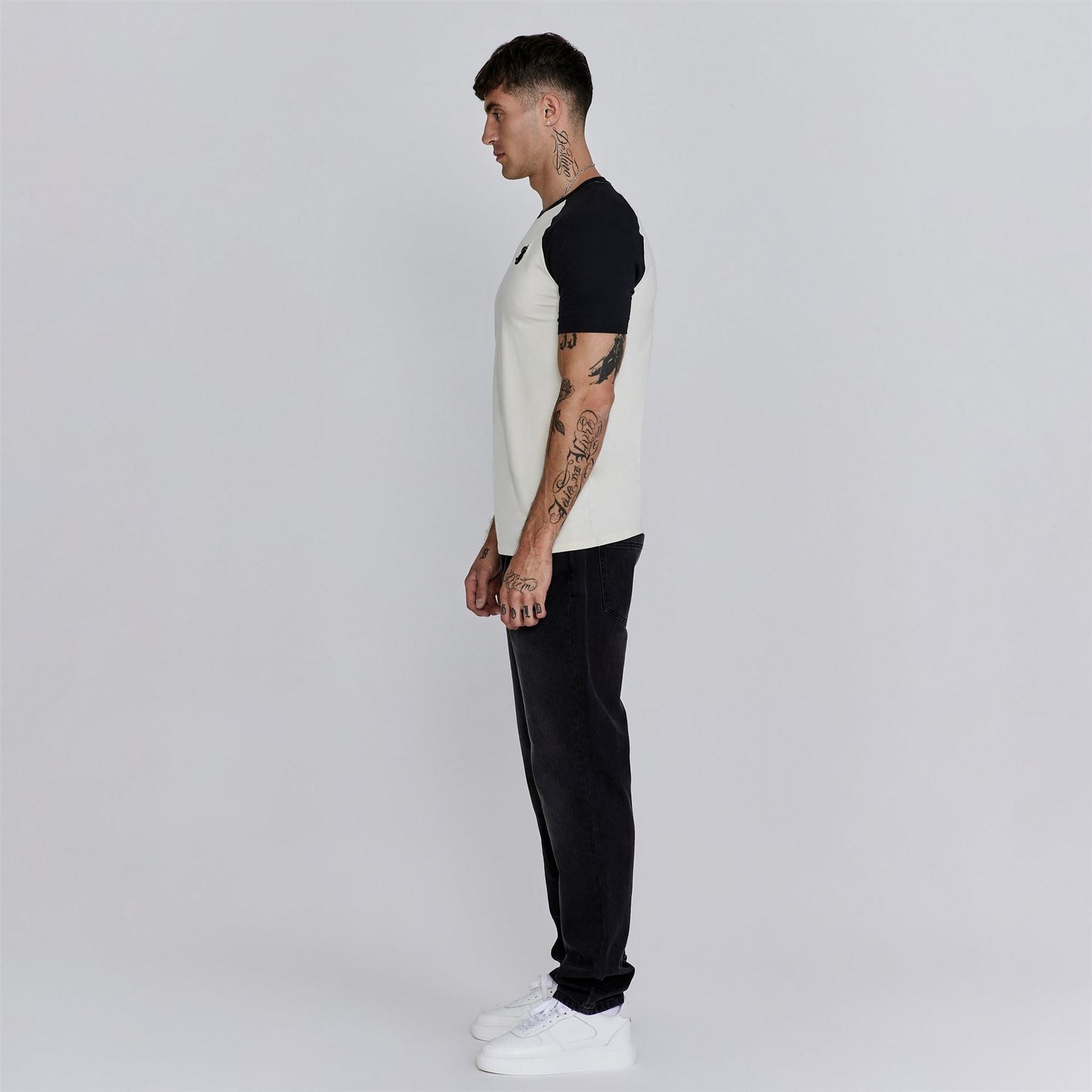 SikSilk Raglan Regular Fit Crew Neck T-Shirt