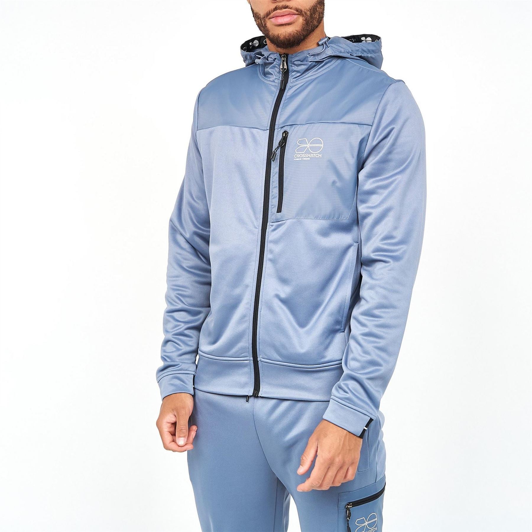 Crosshatch Catmre FulL-Zipullover Hoodyy