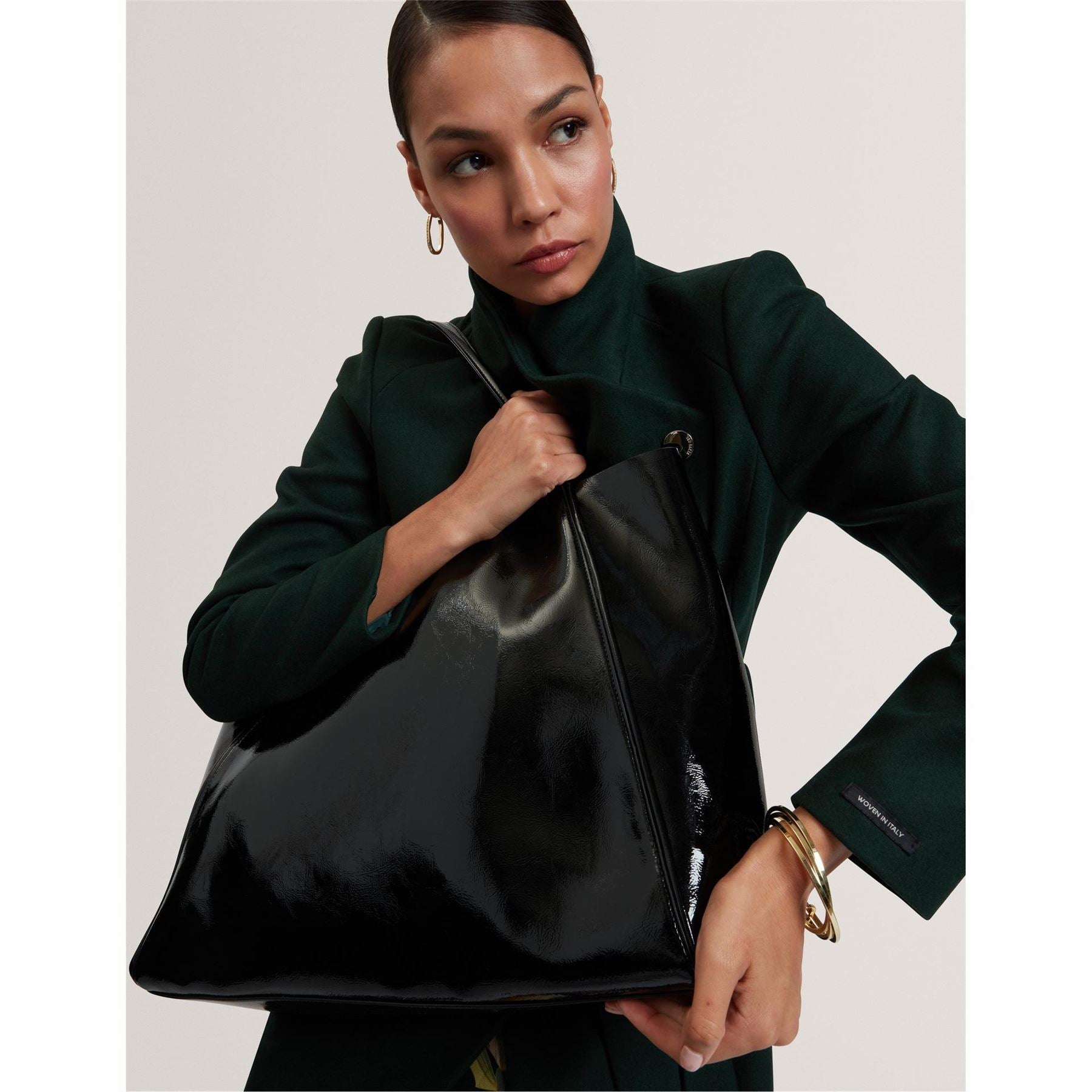 Ted Baker Slouch Trapezoid Shaped Tote with Gold Tone Hardware