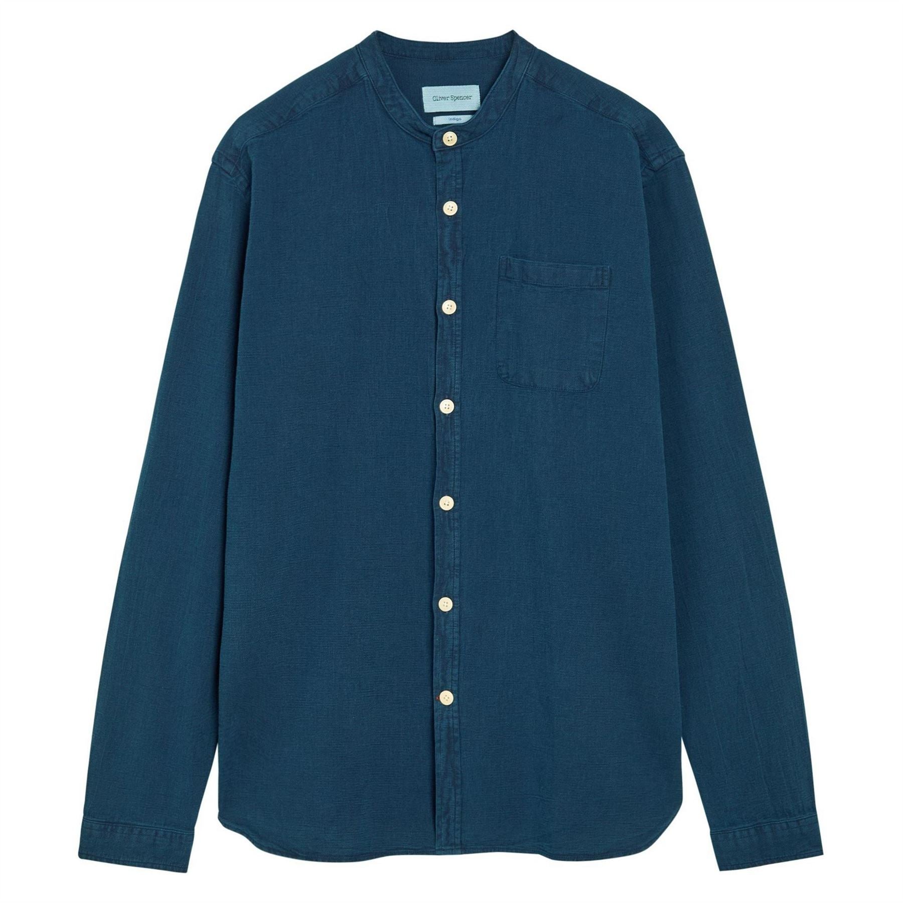 Oliver Spencer Collarless Shirt White