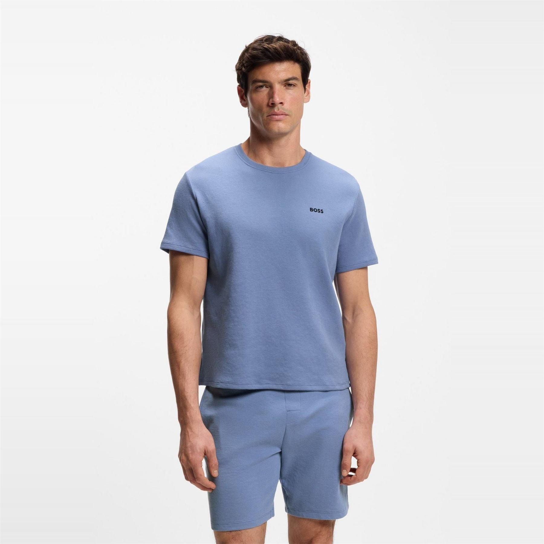 Boss BOSS Bodywear Waffle T Shirt with Structured Design