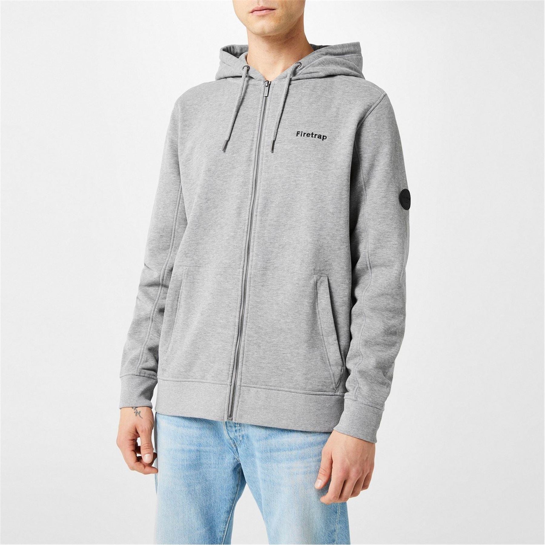 Firetrap Mens Brunel Full Zip Fleece Hoodie