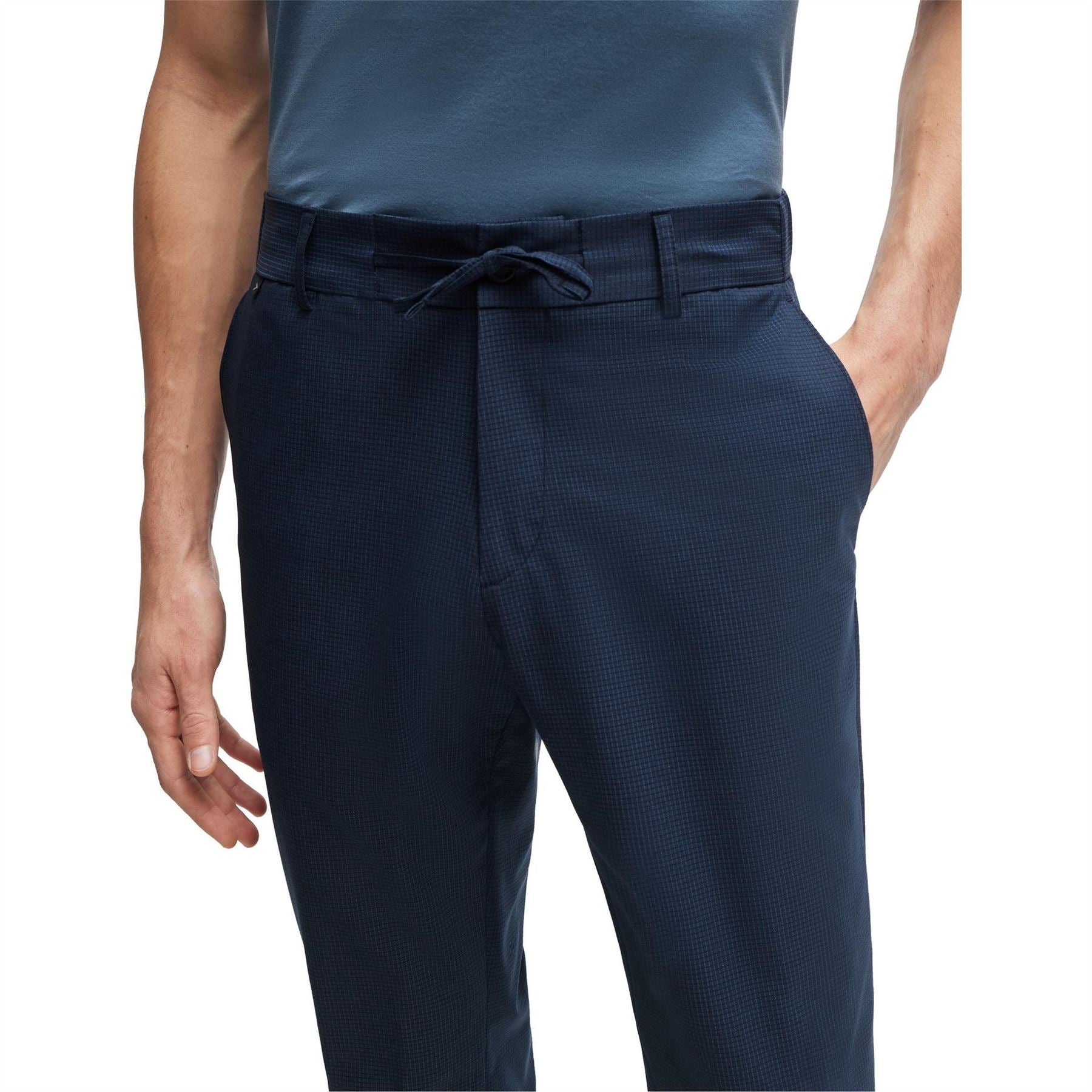 Boss Genius Solid Patterned Straight Chinos