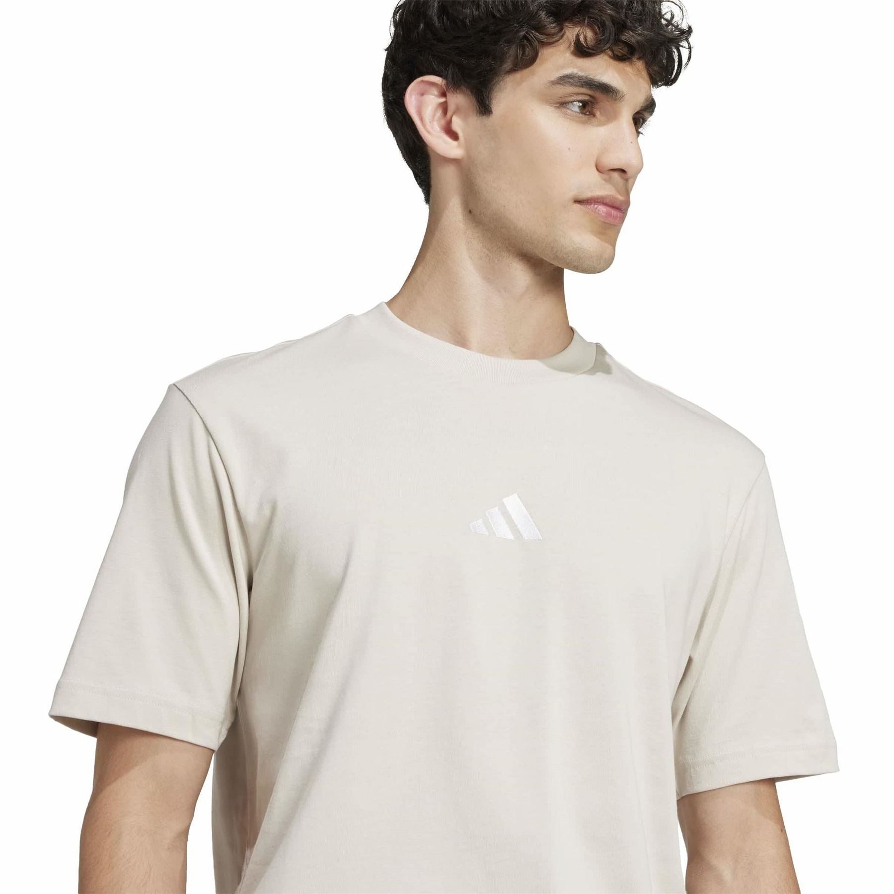 adidas Mens Essentials Single Jersey Linear Embroidered Logo T-Shirt