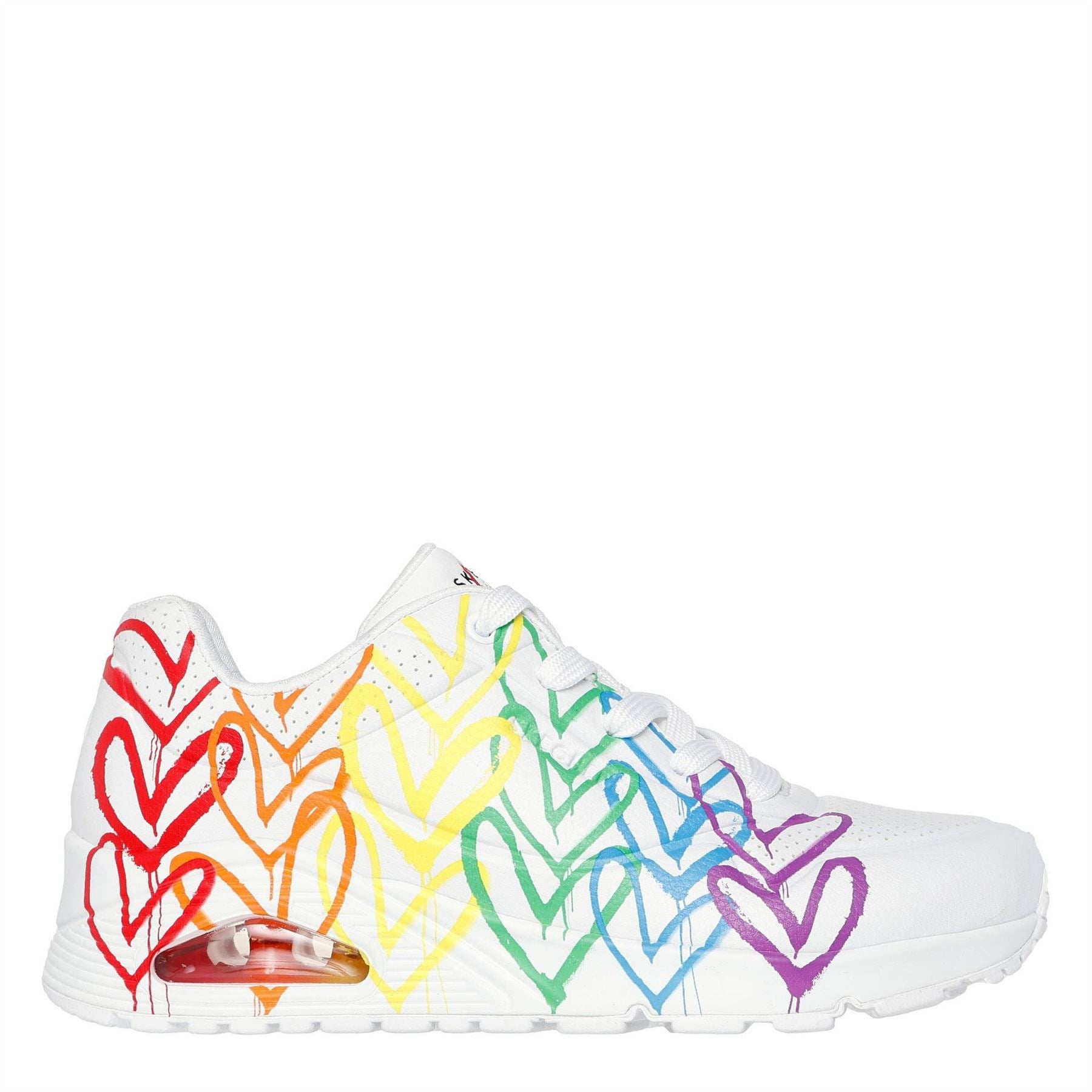 Skechers Womens Mylar Embroidery Heart De Low Top Trainers