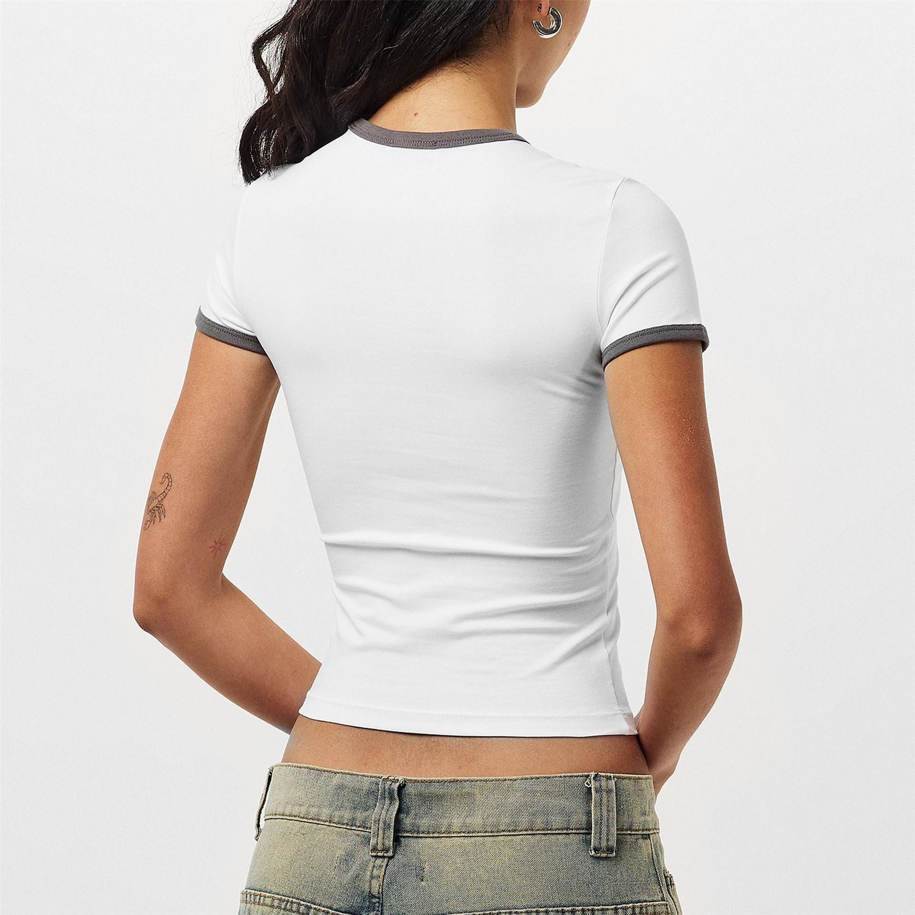 Diesel Heart Slim Fit Cropped Crew Neck T-Shirt
