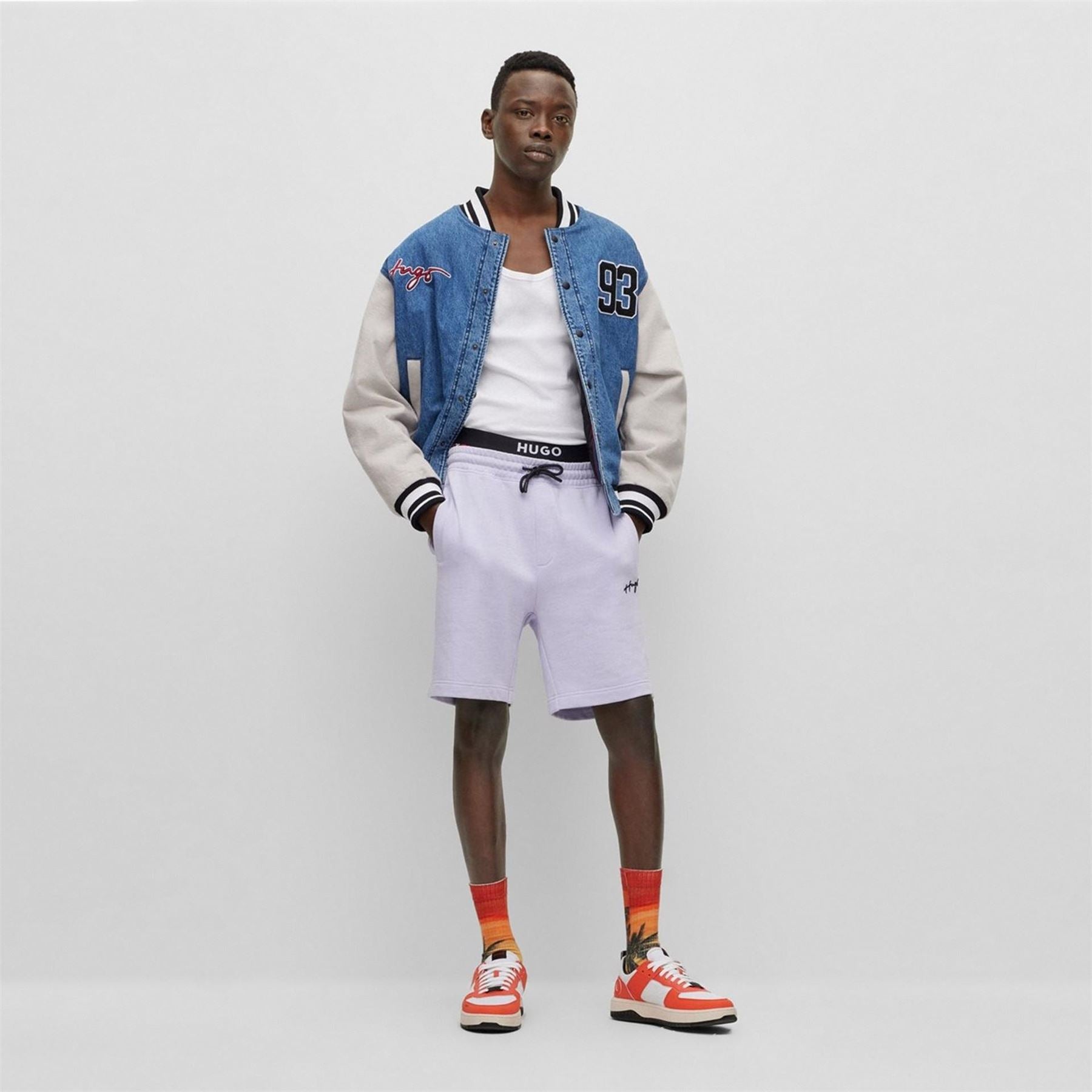 Hugo Solid Patterned Denim Jacket