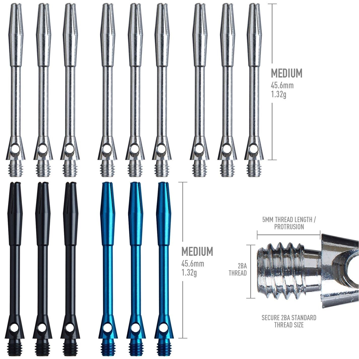 Unicorn Darts Aluminium Dart Shafts   15 Pack