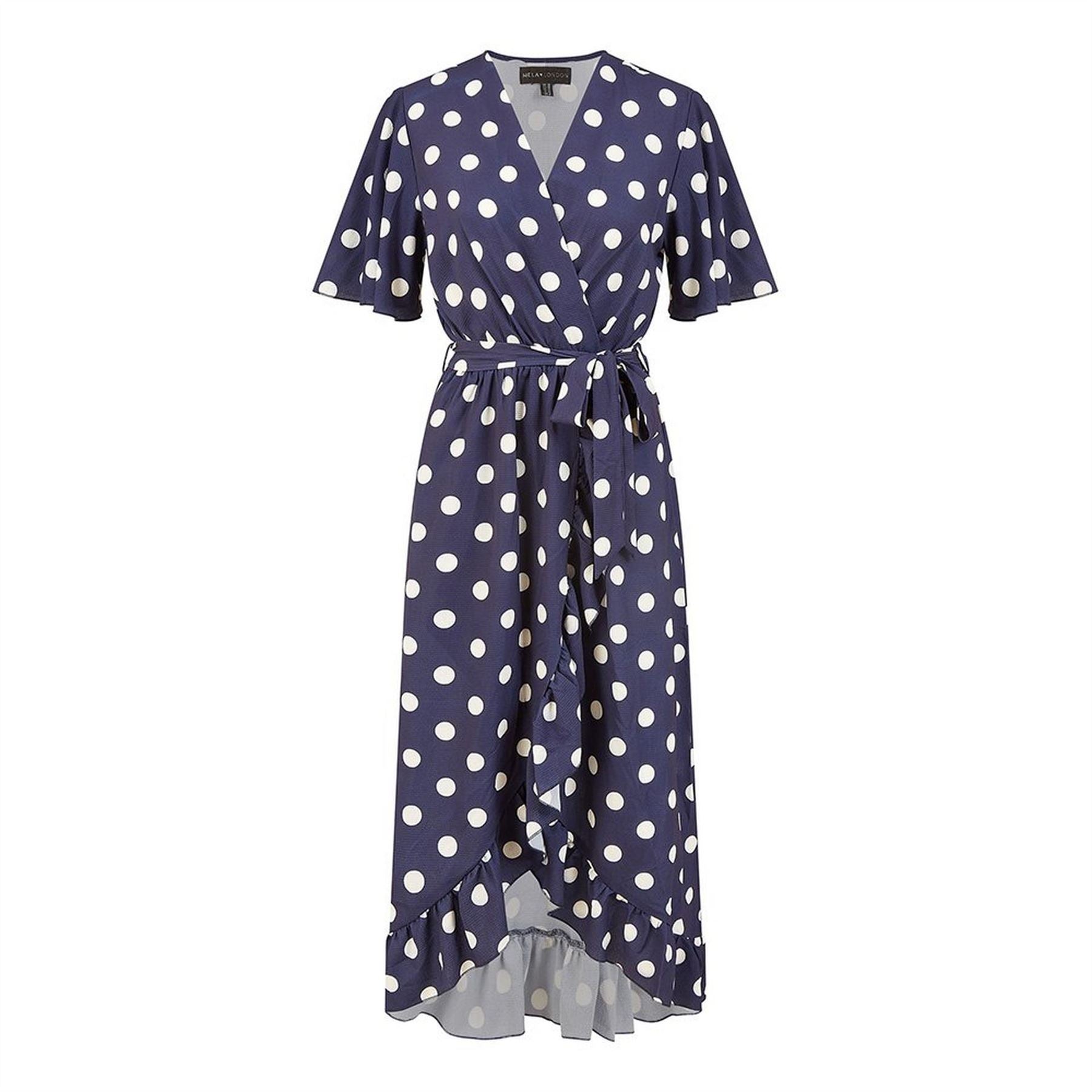 Mela London Spot Print Wrap Midi Dress