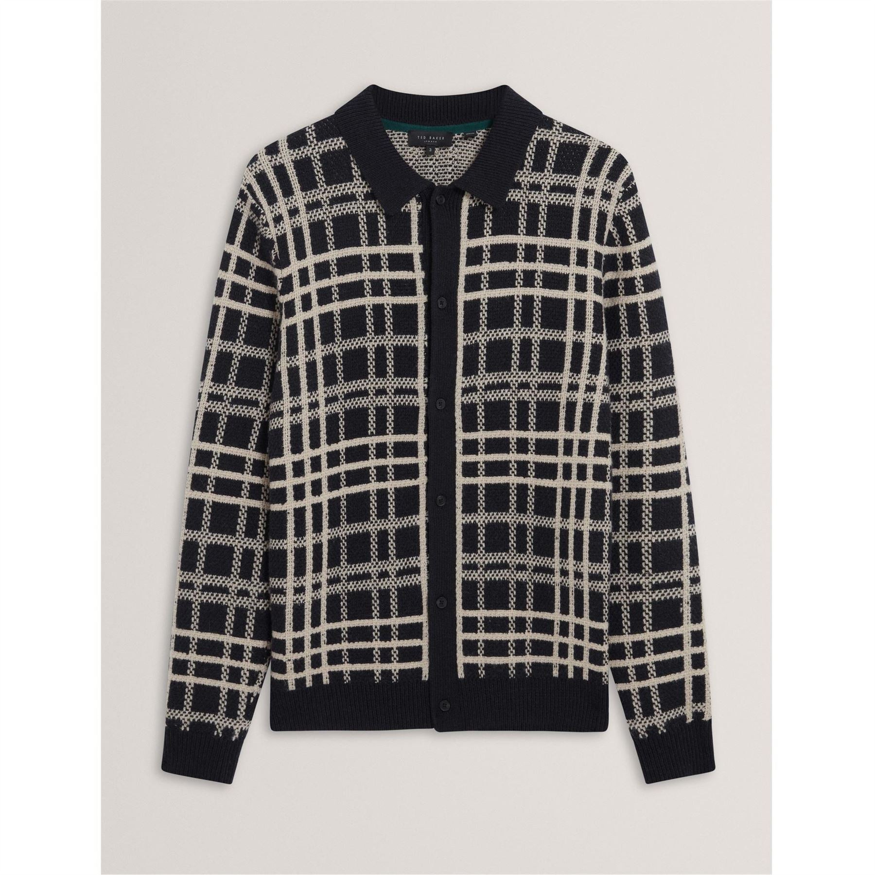 Ted Baker Check Collared Long Sleeve Sweater