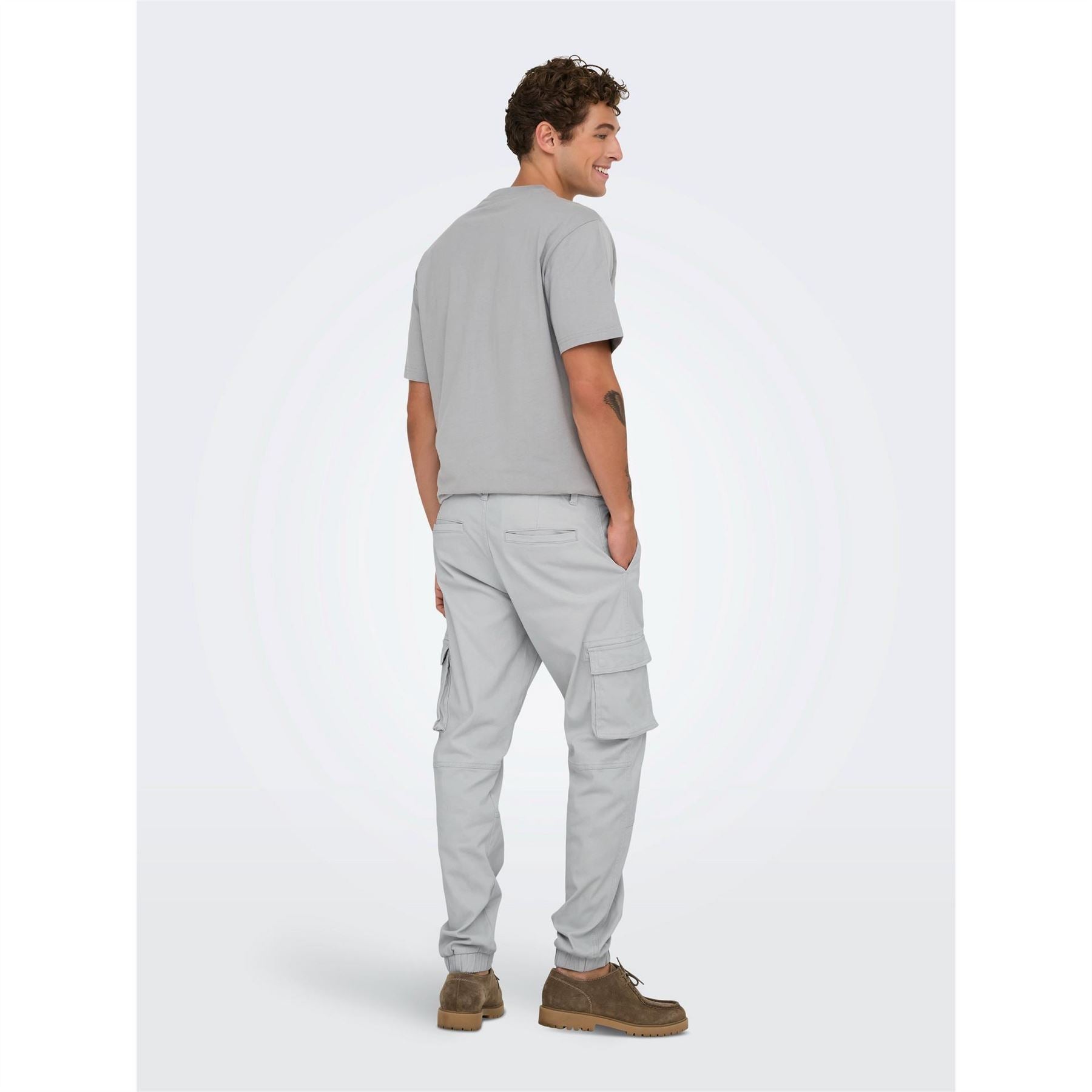 Only Solid Patterned Straight Cargo Pants