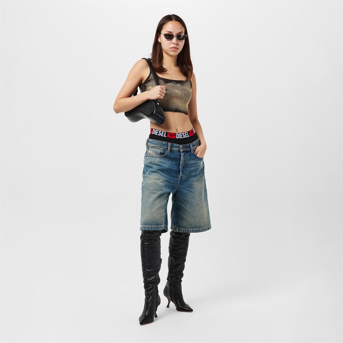 Diesel Deidra Slim Fit Cropped Lettering Tank
