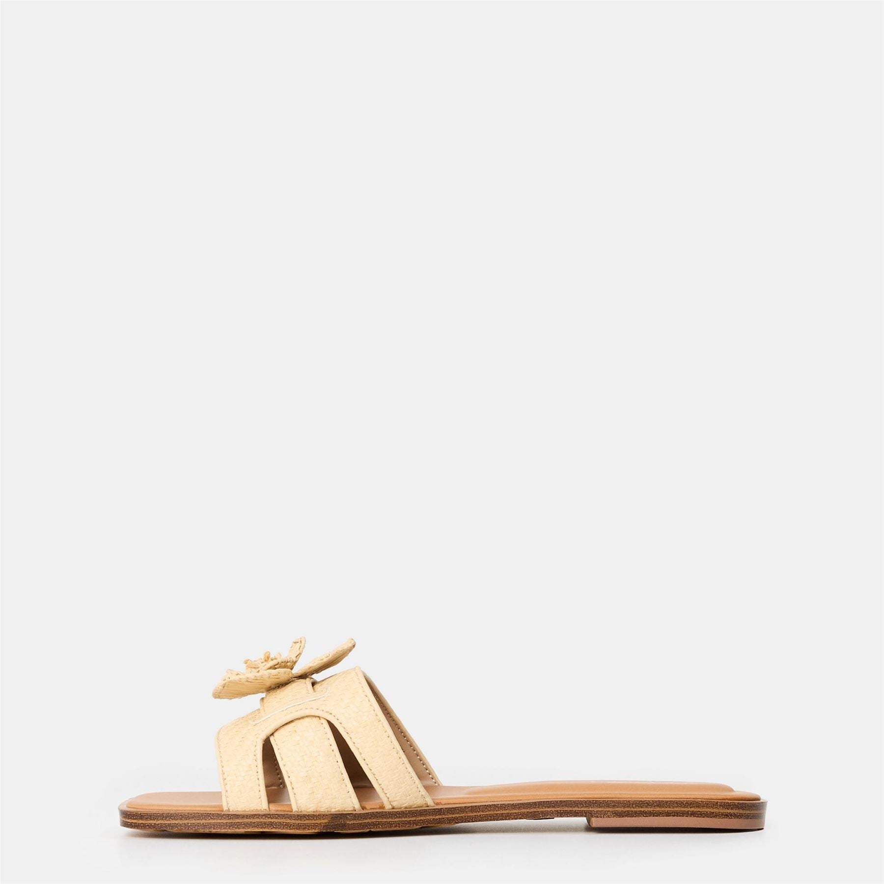 Aldo Floral Open Toe Flat Heel Slides