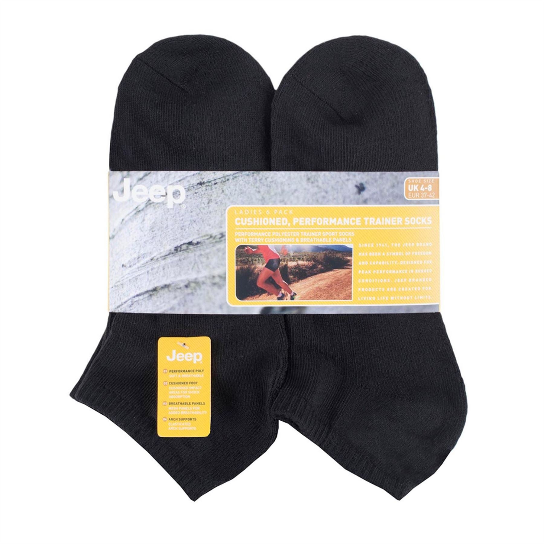 Jeep 6 Pack Trainer Socks Ladies