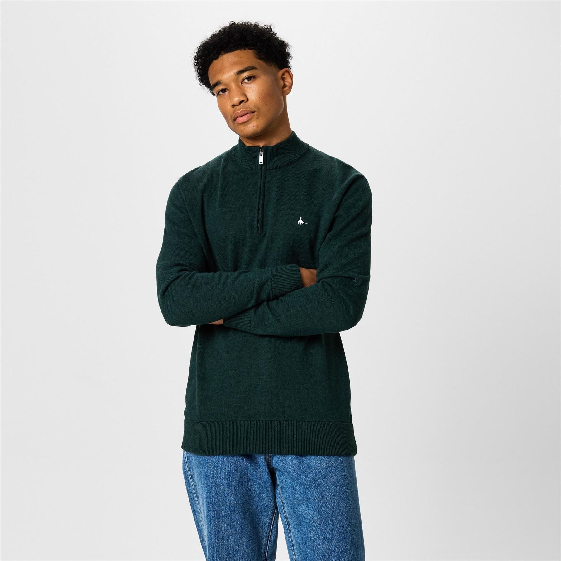 Jack Wills Mens Funnel Neck Half Zip Jumper
