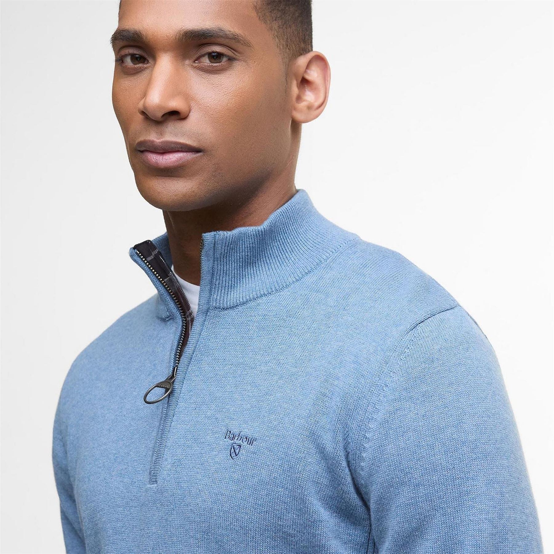 Barbour Half Zip Cotton Knitted Jumper