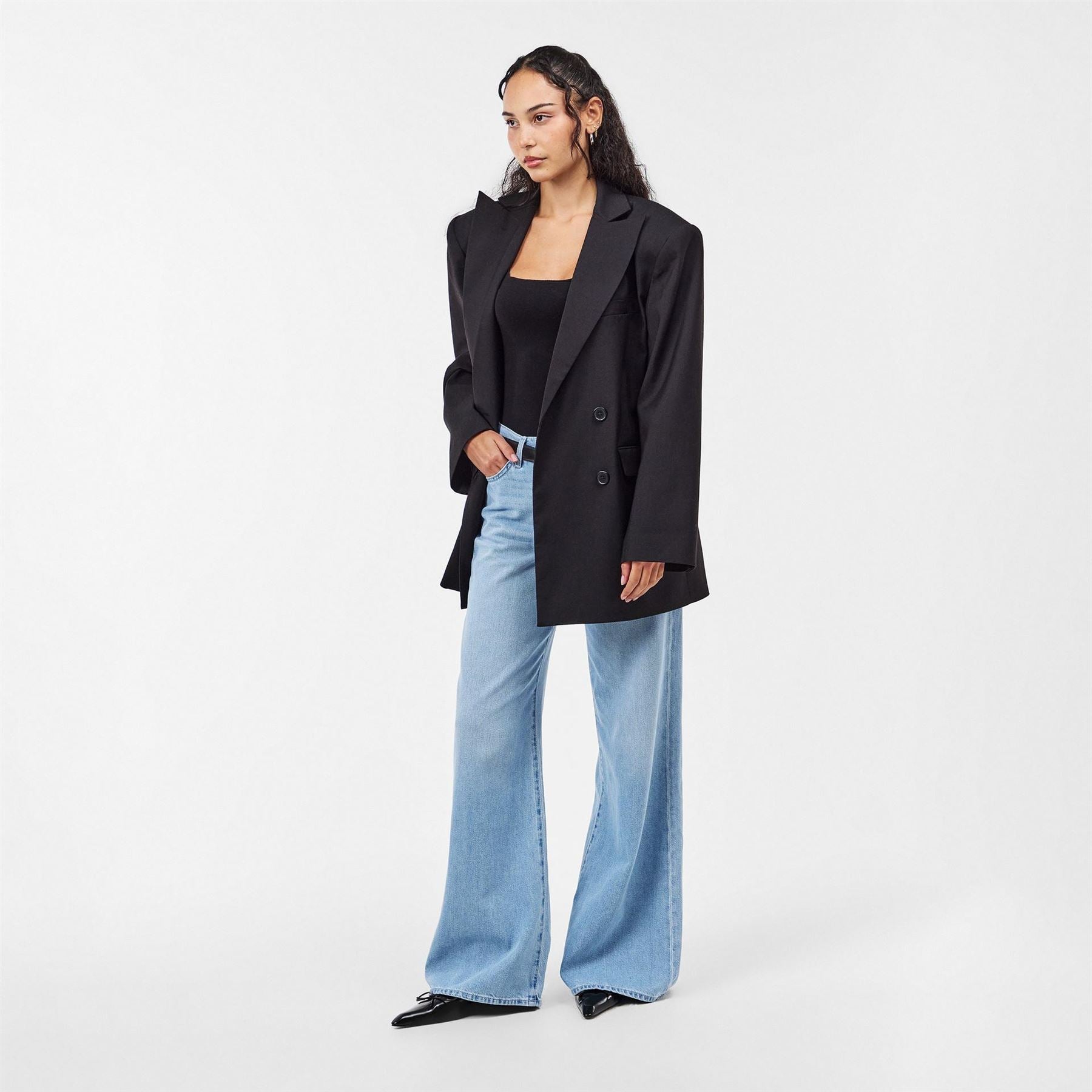 7 For All Mankind Lotta Light Wash Patterned Wide Leg Jeans