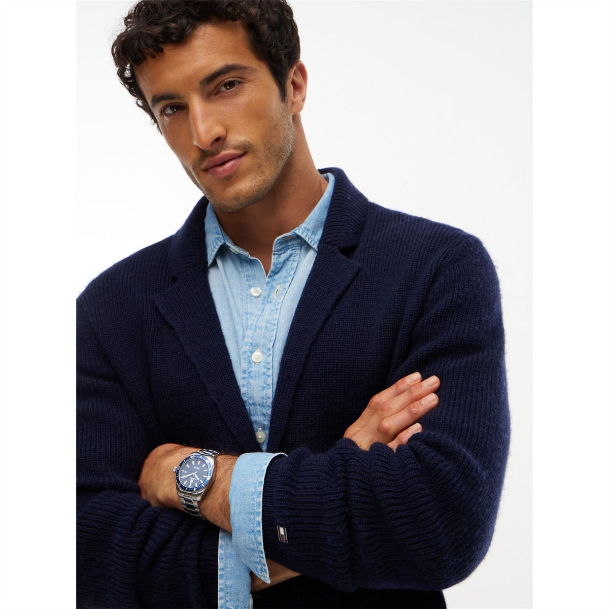 Tommy Hilfiger Ny V Neck Fine Knit Wool Relaxed Fit Cardigan