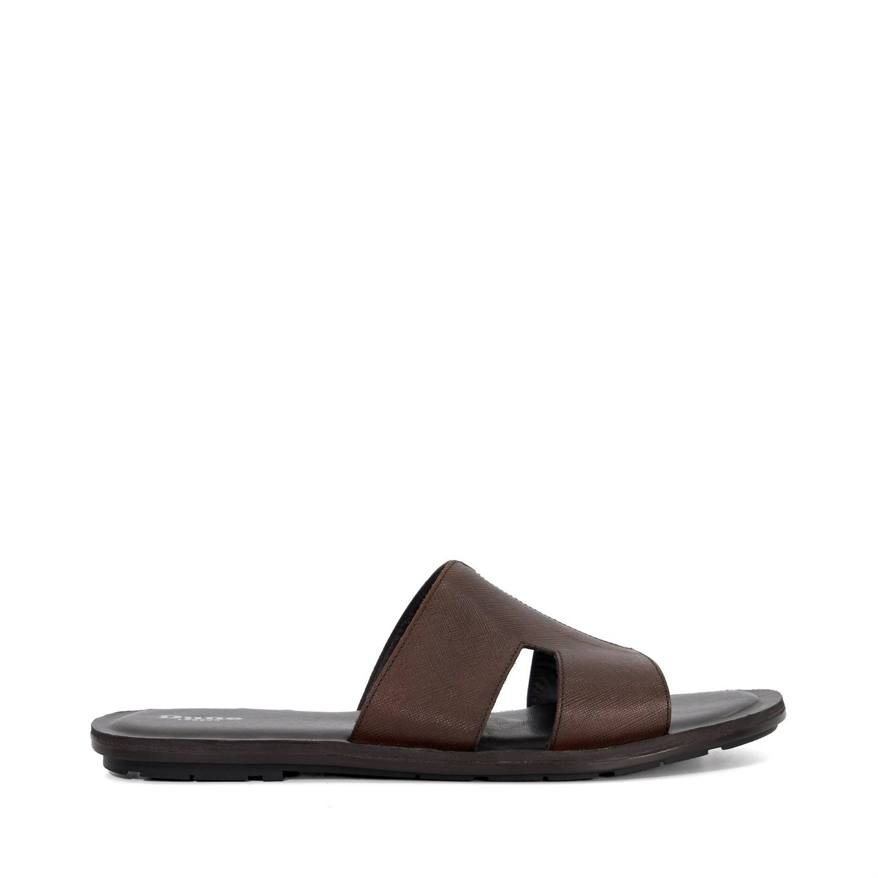 Dune London Leather Open Toe Flat Heel Slides