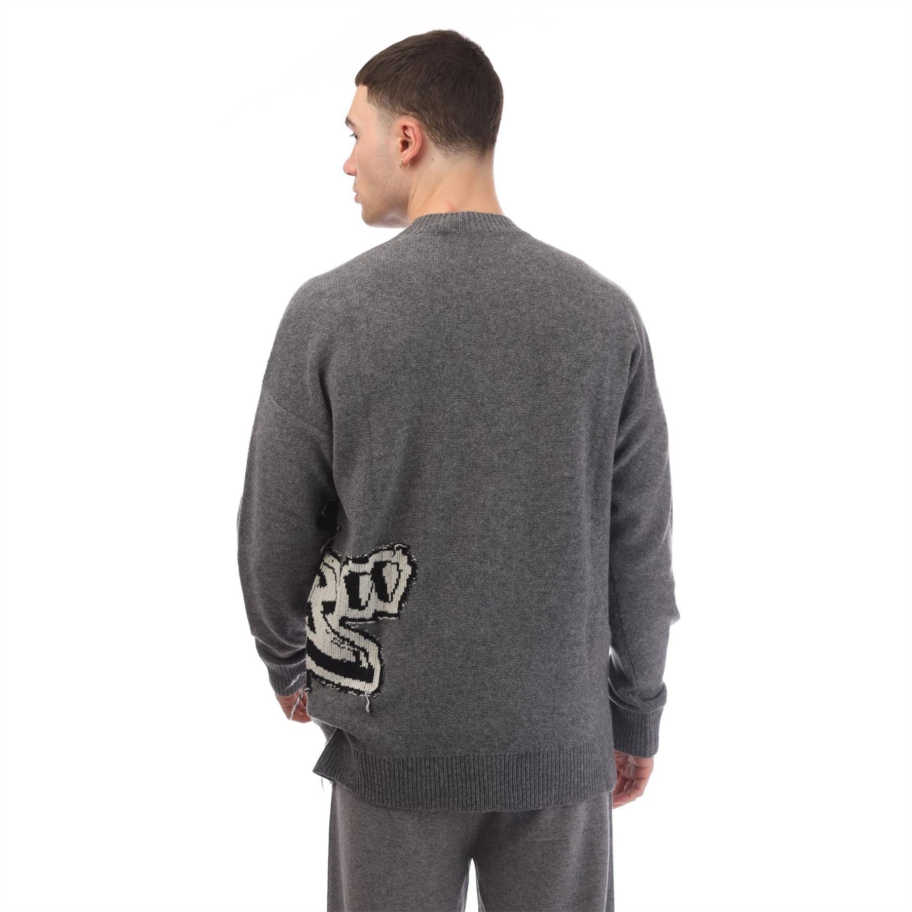 Off White  Chunky Crew Knitted Sweater
