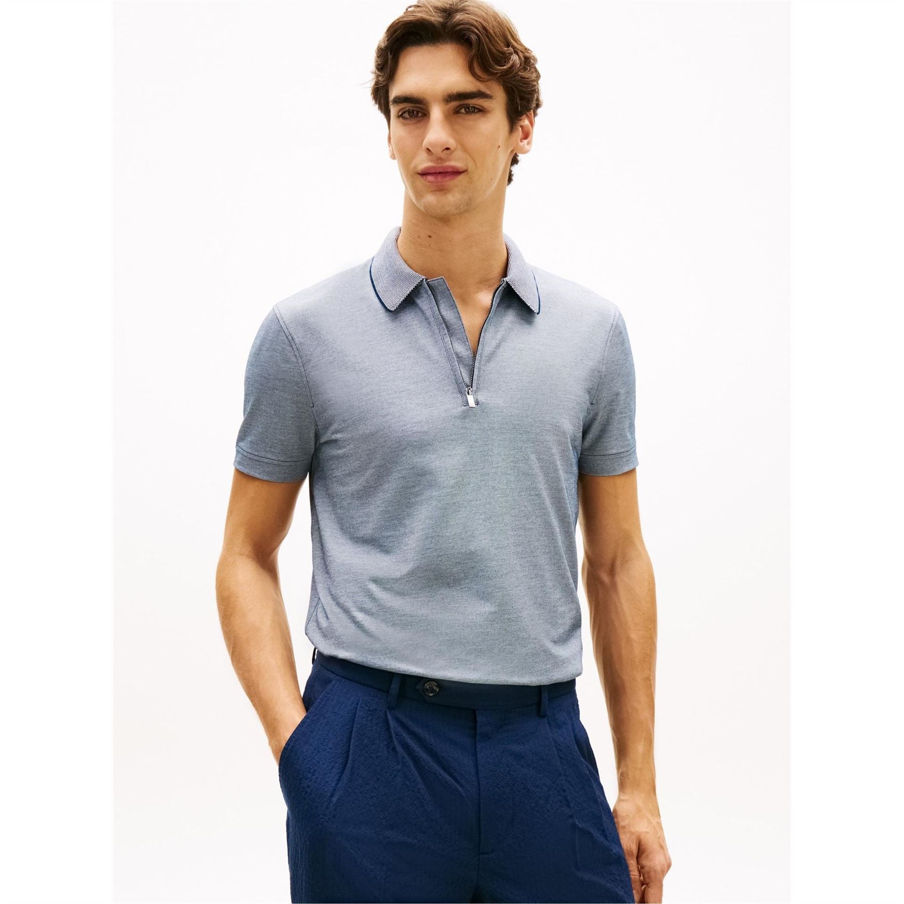 Tommy Hilfiger Dc Zipped Short Sleeve Polo Shirt