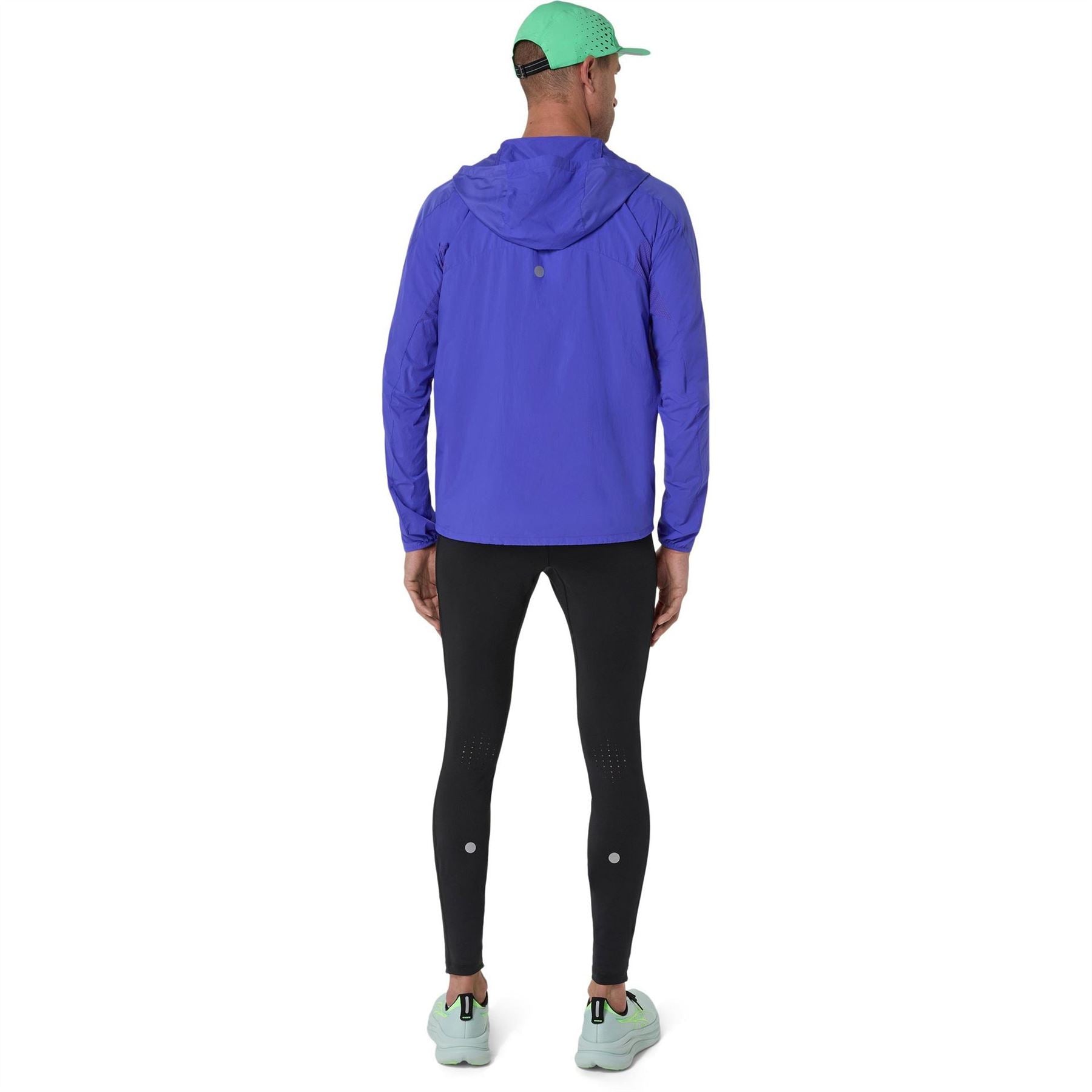 Asics Road Solid Patterned Hooded Adjustable Drawstring Running Jacket