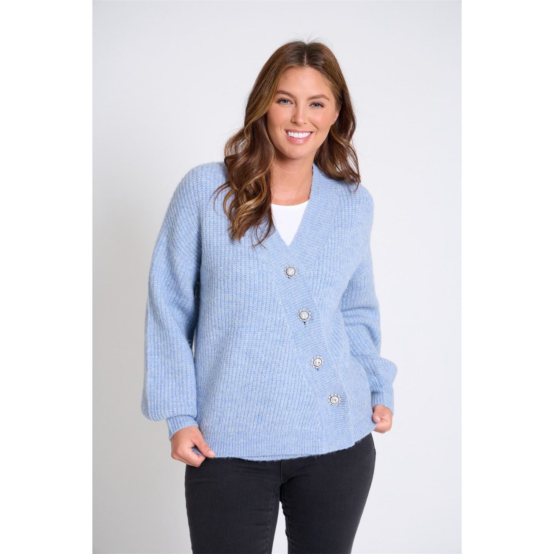 Be You Asymmetrical V-Neck Long Sleeve Sweater
