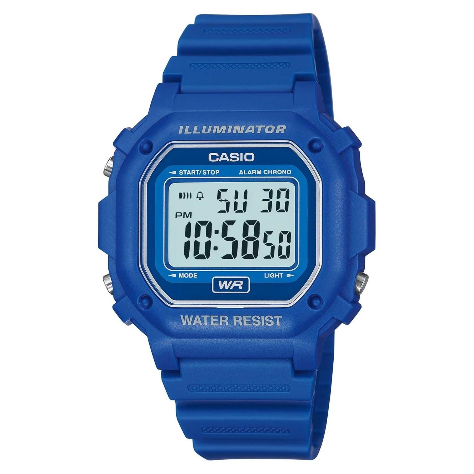 Casio Style Blue Strap Rectangle Case Led Backlight Digital Watch