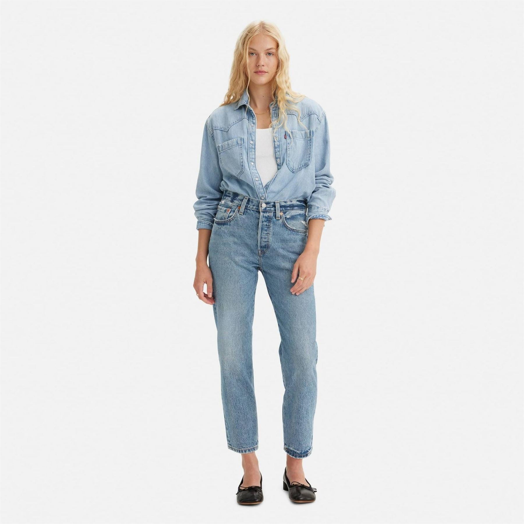 Levis 501 Womens Cropped Jeans