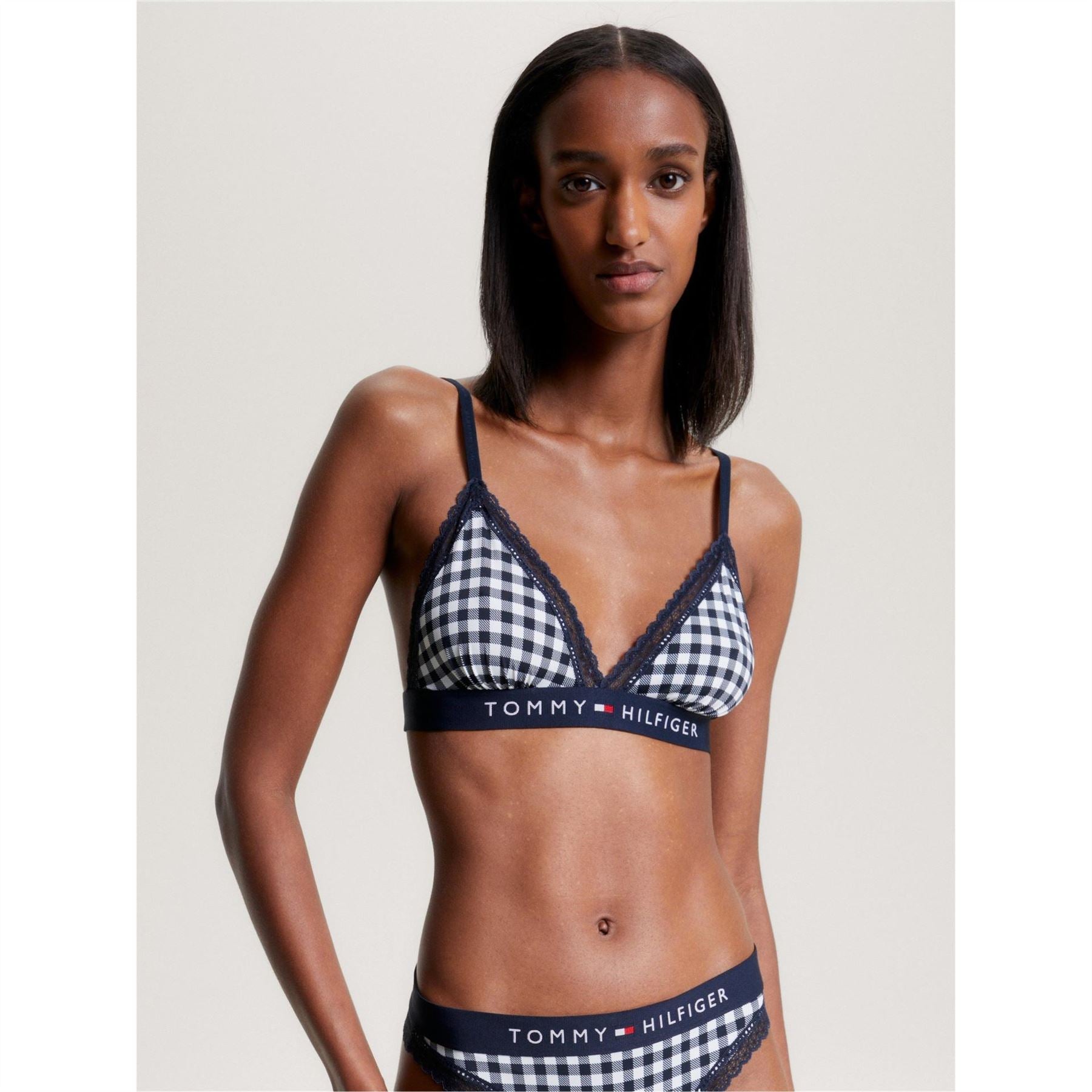 Tommy Hilfiger Gingham Patterned Triangle Bra