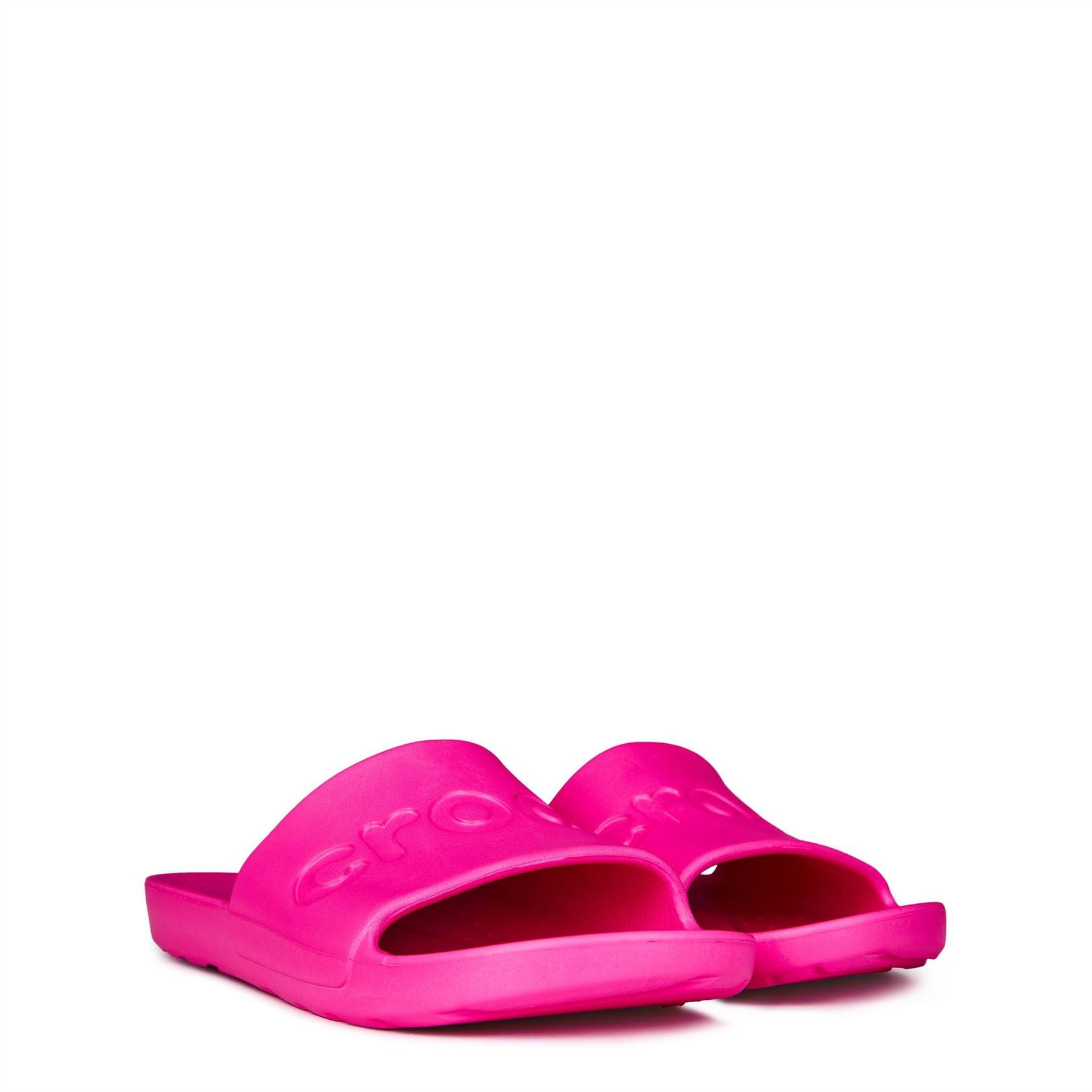 Crocs Logo Print Open Toe Flat Heel Slides