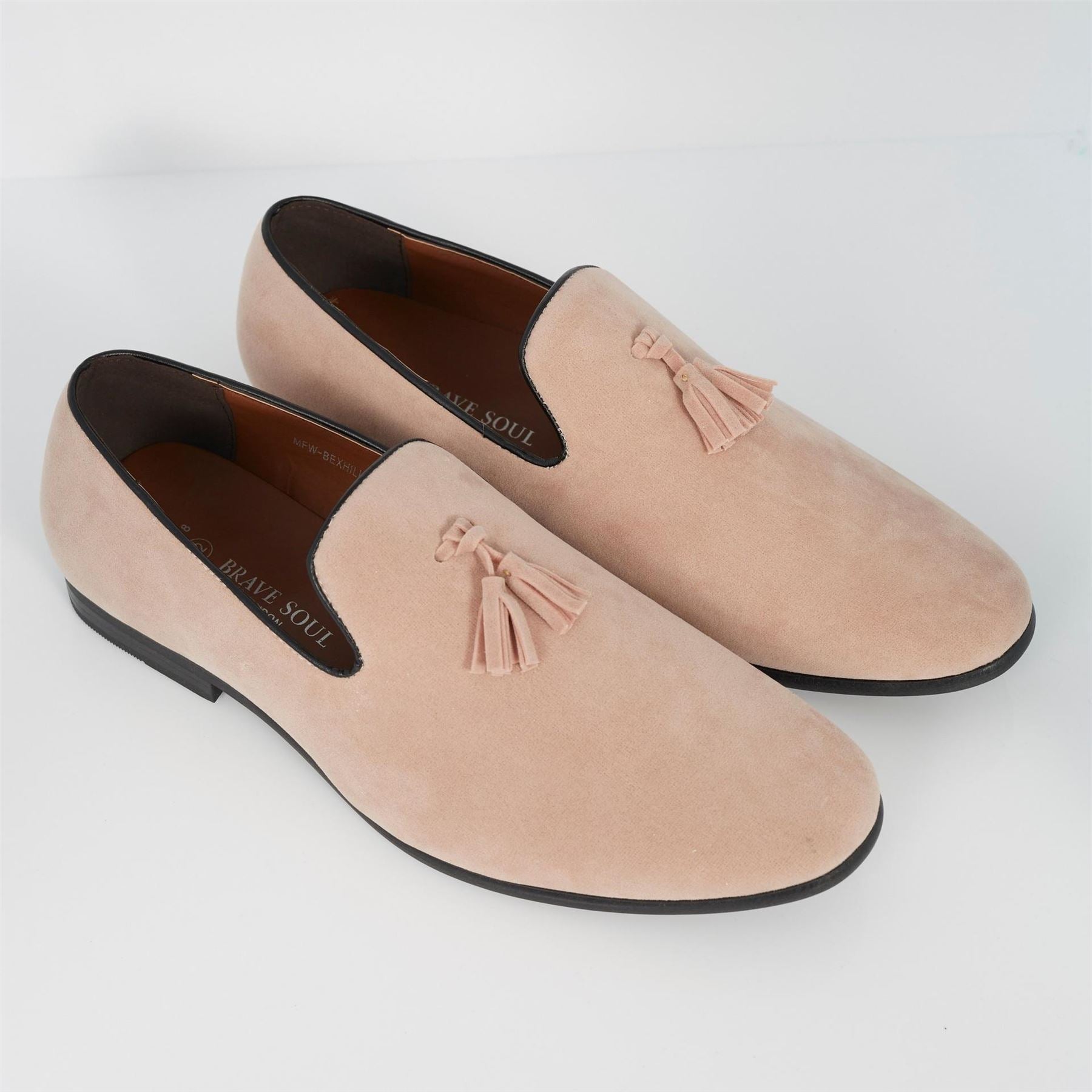 Brave Soul Pink Faux Suede Loafer With Tassel Detail