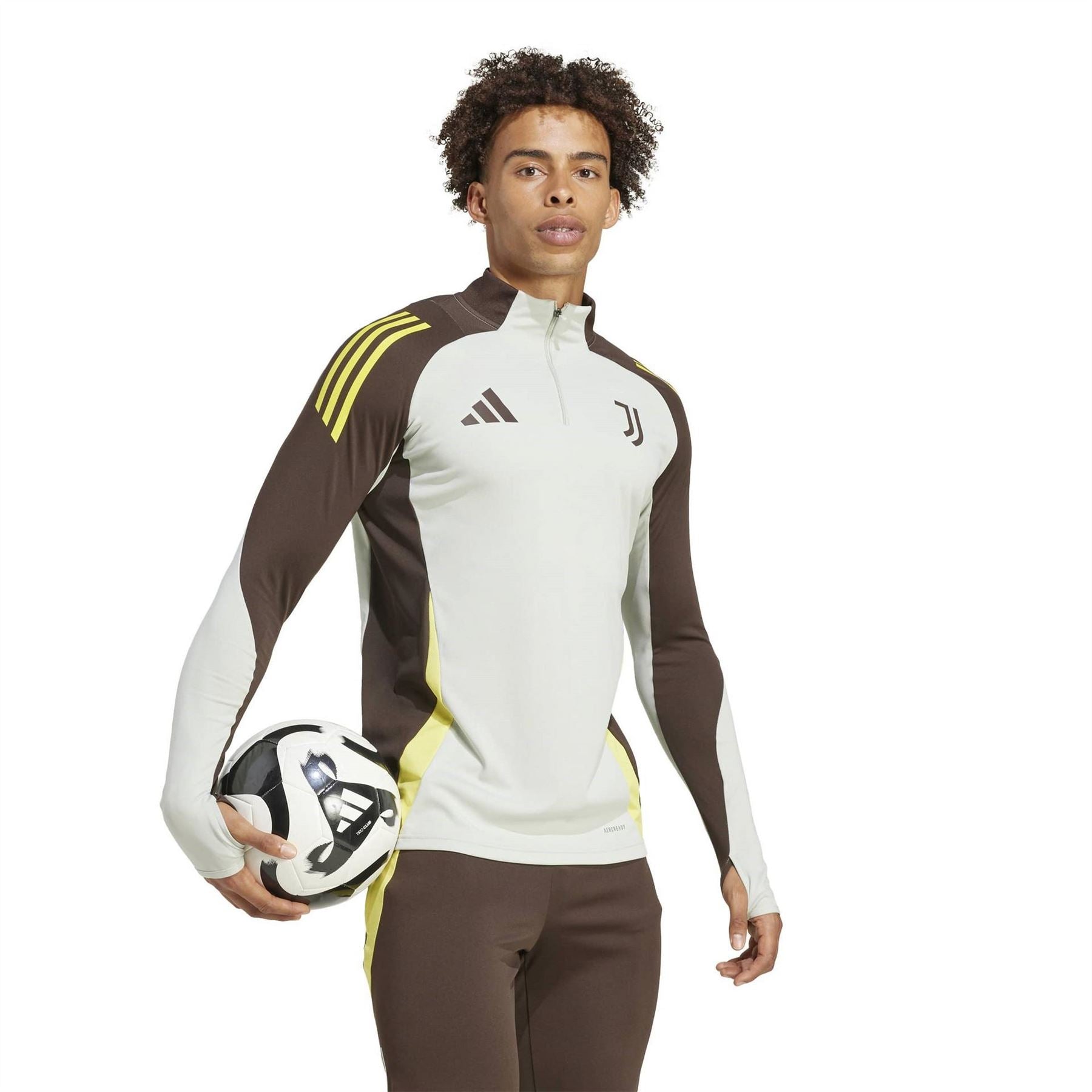 adidas Juve Funnel Neck Long Sleeve Athletic Top