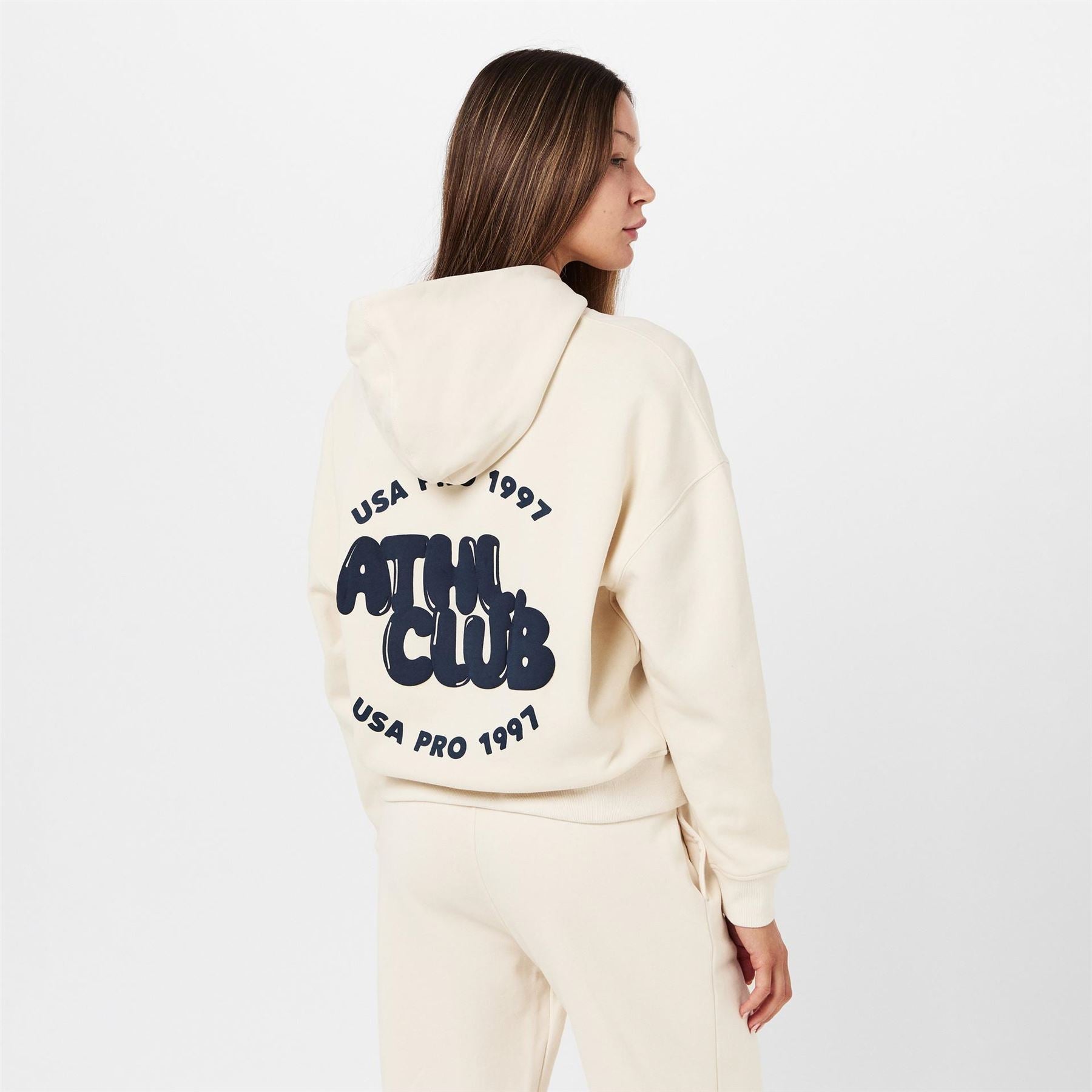 USA Pro Bubble Hooded Neck Long Sleeve Sweatshirt