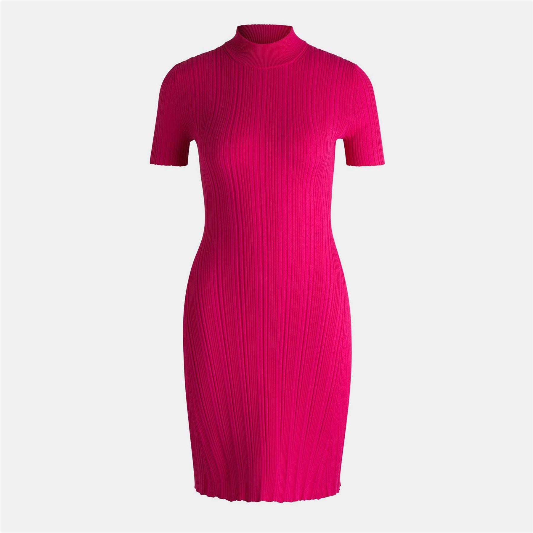 Hugo Sareply Mock Neck Short Sleeve Knee Length Dress