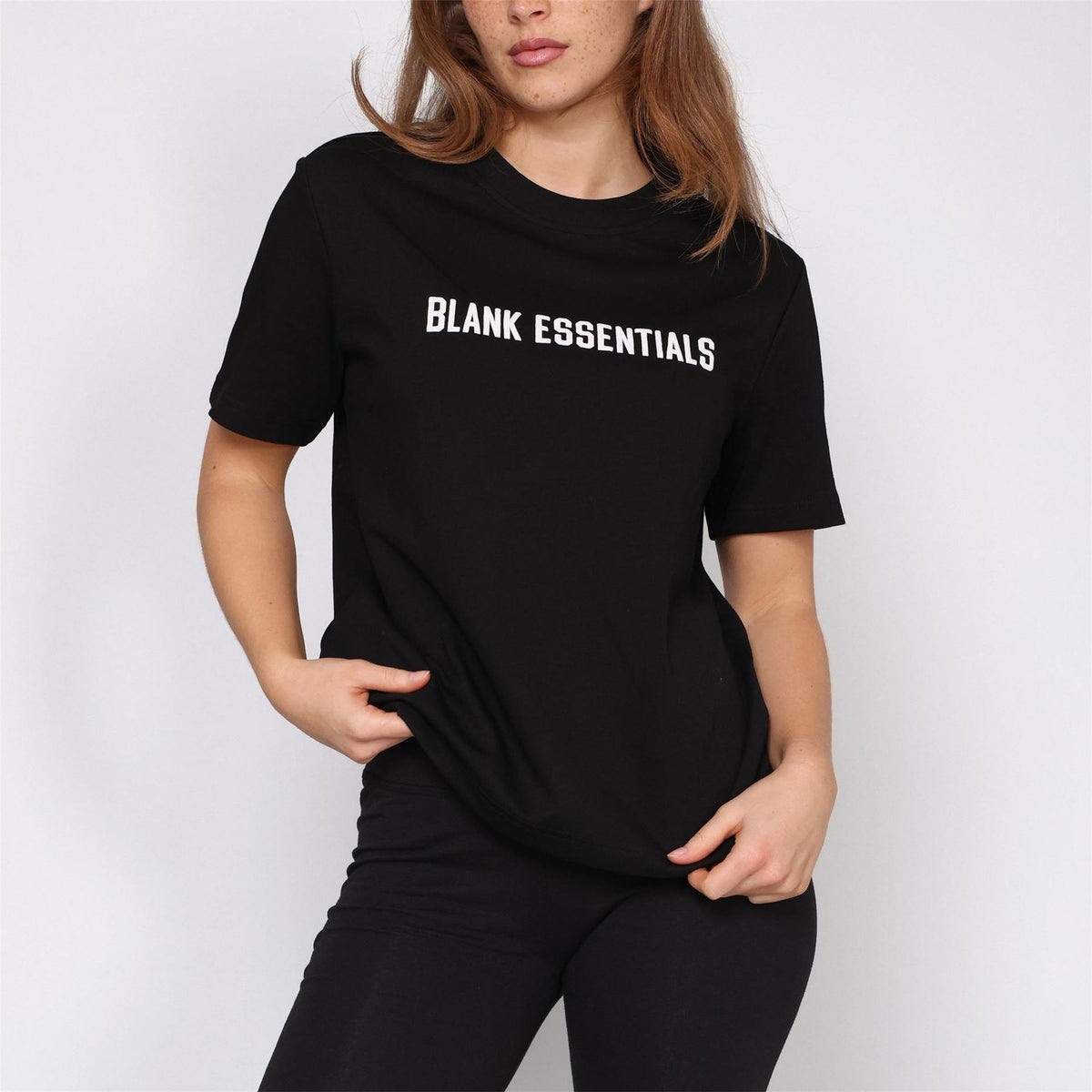 Blank Essentials College Lettering Crew Neck Short Sleeve Boyfriend T-Shirt