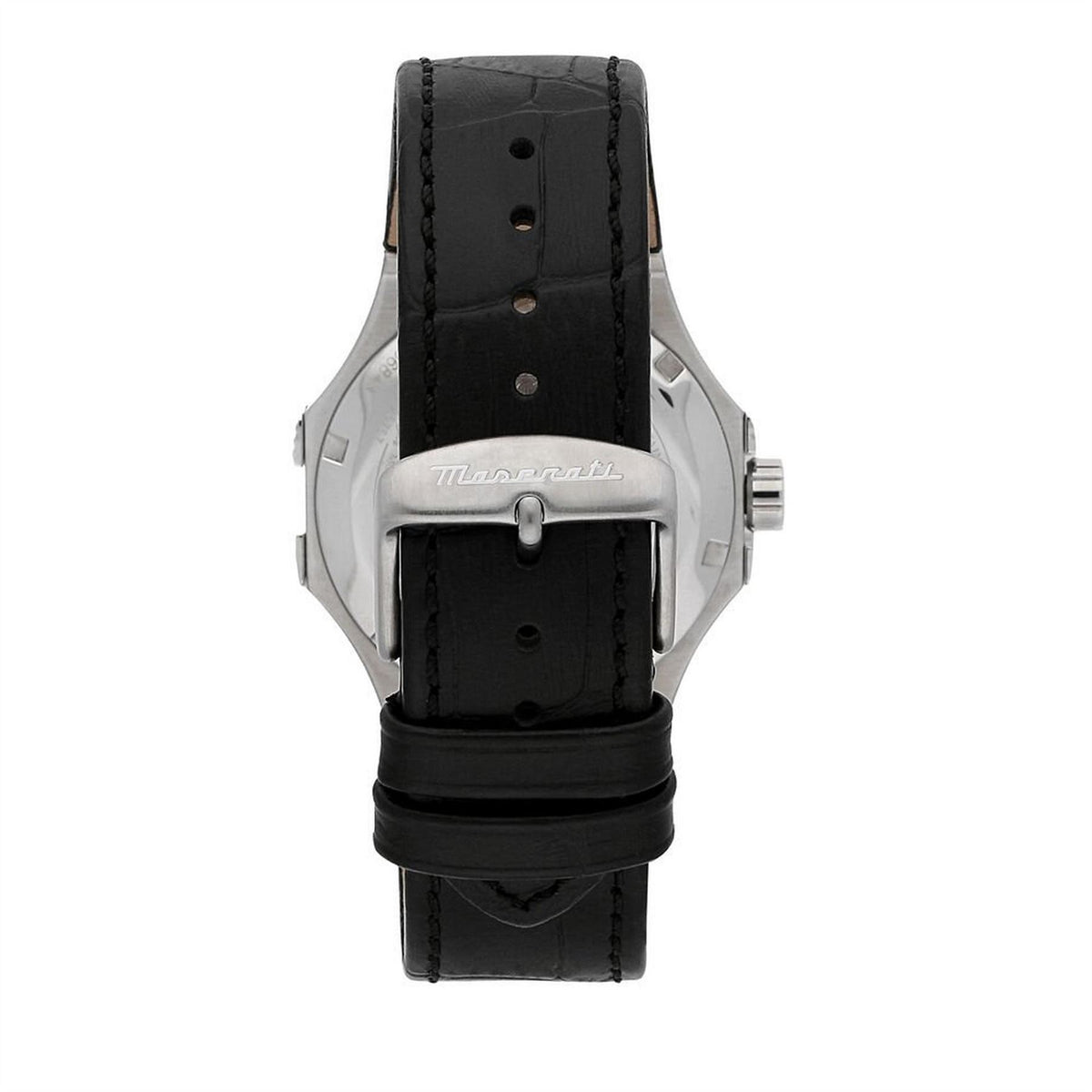 Maserati Skeleton Analogue Leather Strap Watch