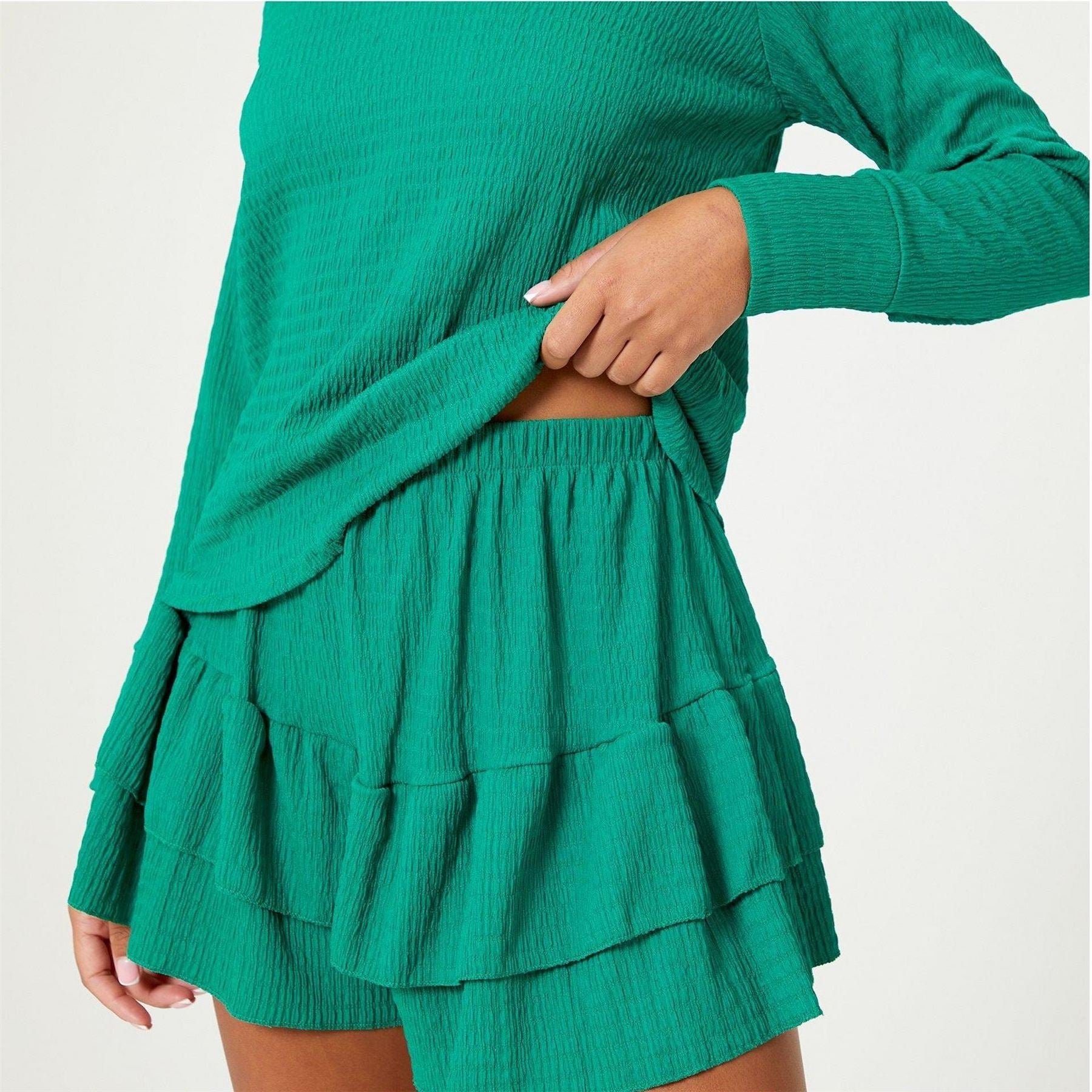 Be You Womens Collar Top And Shorts Set